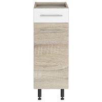 Alsószekrény Corina - Sonoma tölgy/fehér, Modern, fa/fém (30/82,4/58cm)