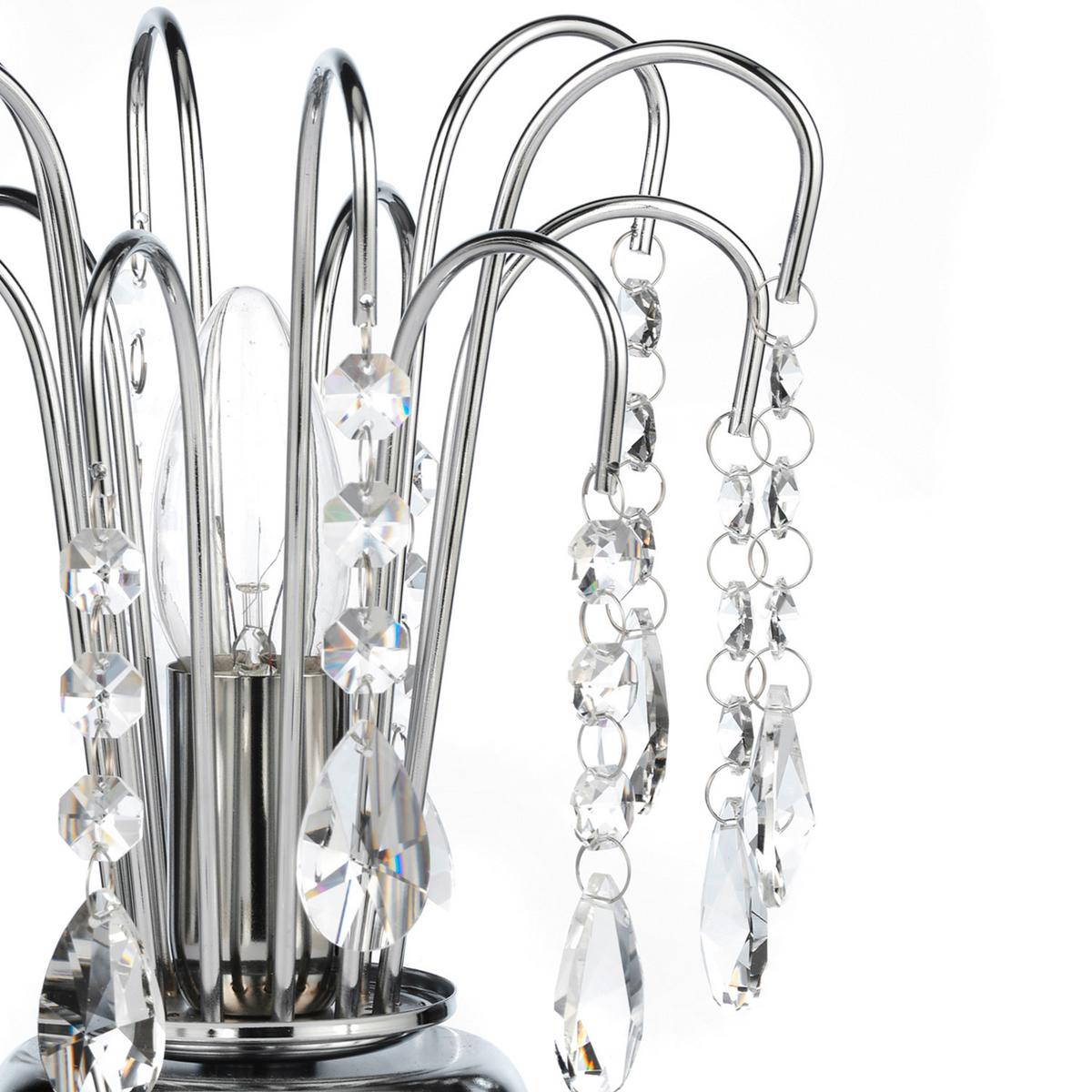 Kristall-Tischleuchte 4698/L - Chromfarben, KONVENTIONELL, Glas/Metall (16/23cm)