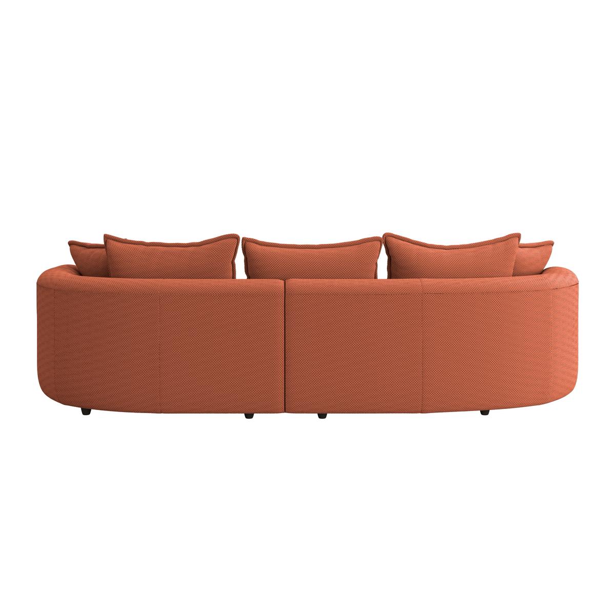 Rohová sedačka LEVI, pravá, terakota, so 7 vankúšmi - čierna/terakota, Modern, textil/plast (287/168cm)