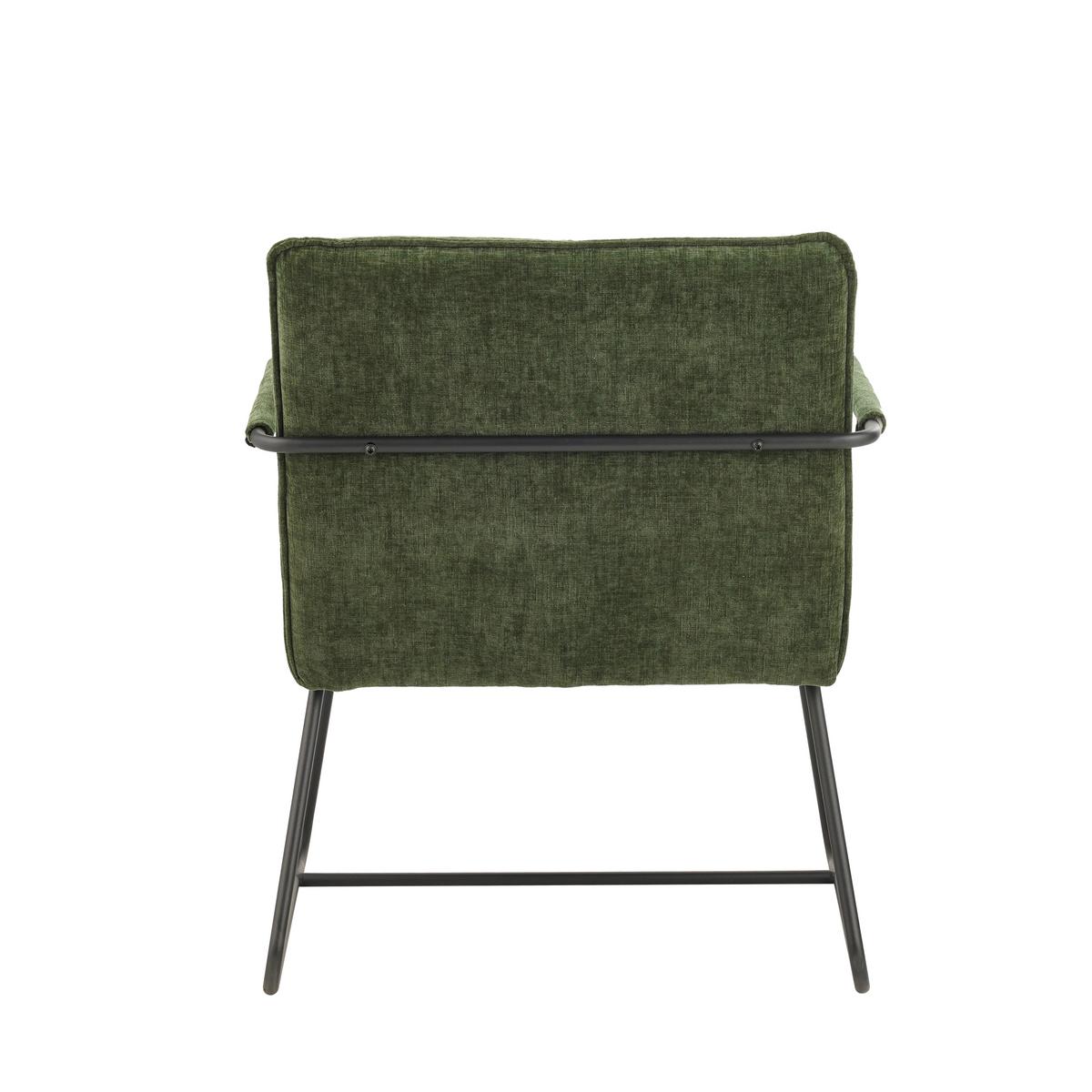 Sessel Bilbao Dunkelgrün B: 65 Cm - Dunkelgrün/Schwarz, MODERN, Textil (65/80/68cm) - MID.YOU