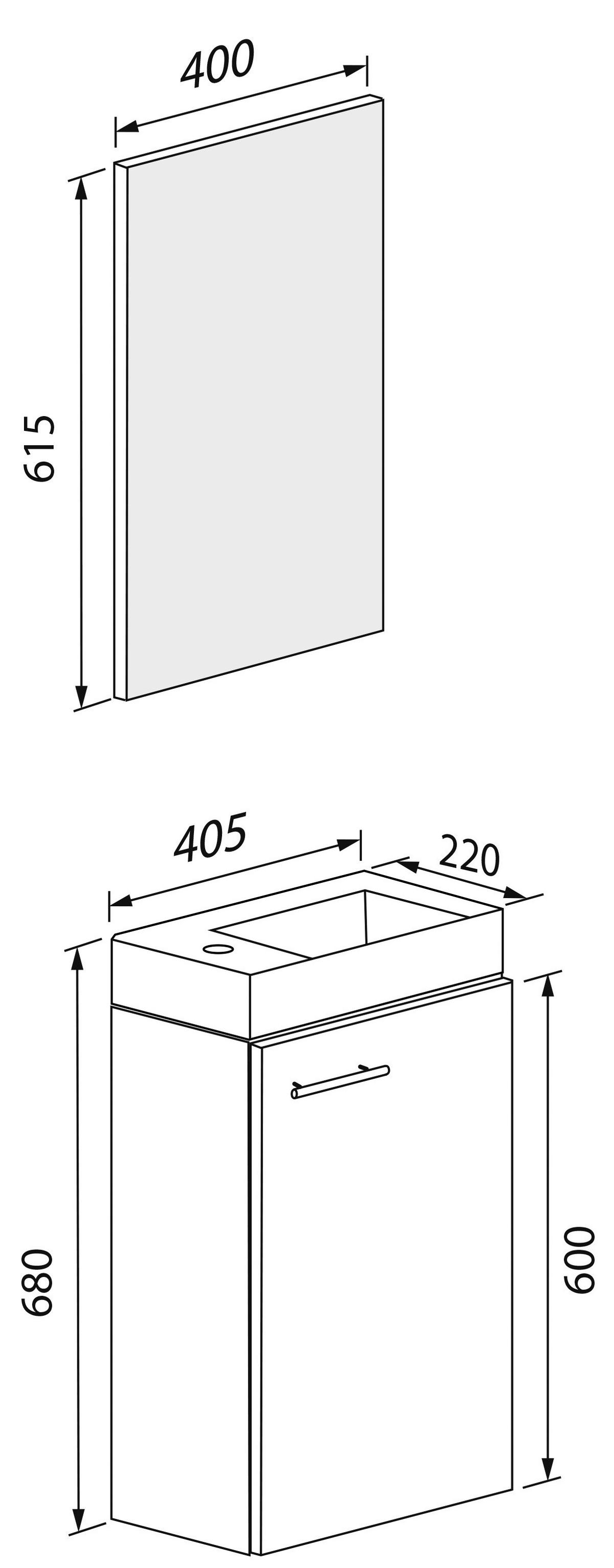 Gästebad Slito 3-teilig Honigeiche B: 41 Cm - Honigeiche/Weiß, MODERN, Keramik/Holzwerkstoff (41cm) - MID.YOU