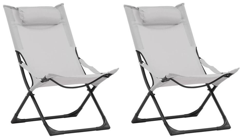 Strandsessel Seville Metall, Textil - Schwarz/Grau, KONVENTIONELL, Textil/Metall (63/89/84cm) - Gardenson
