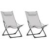 Strandsessel Seville Metall, Textil - Schwarz/Grau, KONVENTIONELL, Textil/Metall (63/89/84cm) - Gardenson