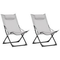 Strandsessel Seville Metall, Textil - Schwarz/Grau, KONVENTIONELL, Textil/Metall (63/89/84cm) - Gardenson