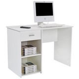 Schreibtisch mit Stauraum B 110cm H 75cm Kubek 2, Weiß - Weiß, MODERN, Holzwerkstoff (110/75/50cm)
