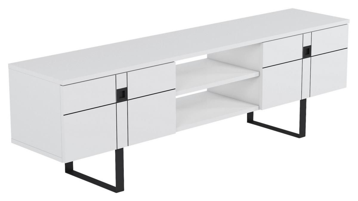 Lowboard Zeus Tv-Schrank - Schwarz/Weiß, Design, Holzwerkstoff (160/50/35cm) - Livetastic