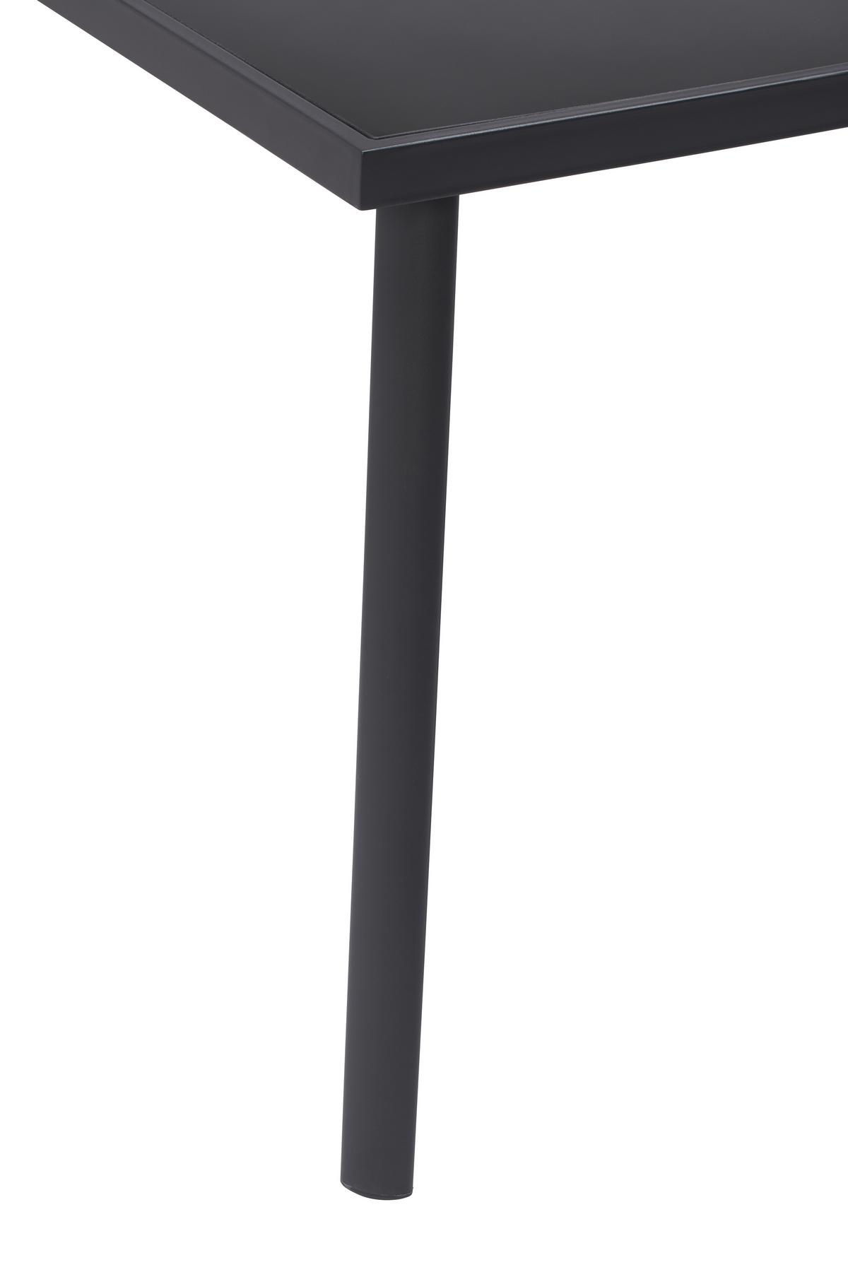 Gartentisch Nadine Metall/Glas L 148 cm - Anthrazit/Schwarz, MODERN, Glas/Metall (148/72/88cm) - Luca Bessoni