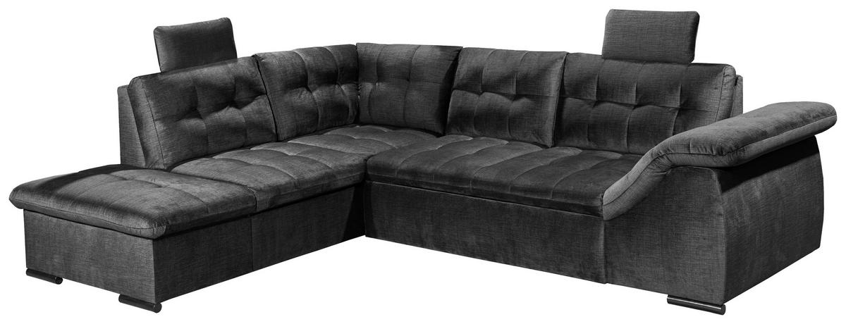 Ecksofa Estrella Schwarz S: 217x283 Cm - Schwarz, KONVENTIONELL, Textil (217/283cm) - MID.YOU