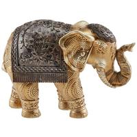 Dekofigur Elefant H: 11 Cm Kunststoff Für In- & Outdoor - Goldfarben/Braun, LIFESTYLE, Kunststoff (15,5/7/11cm) - Luca Bessoni