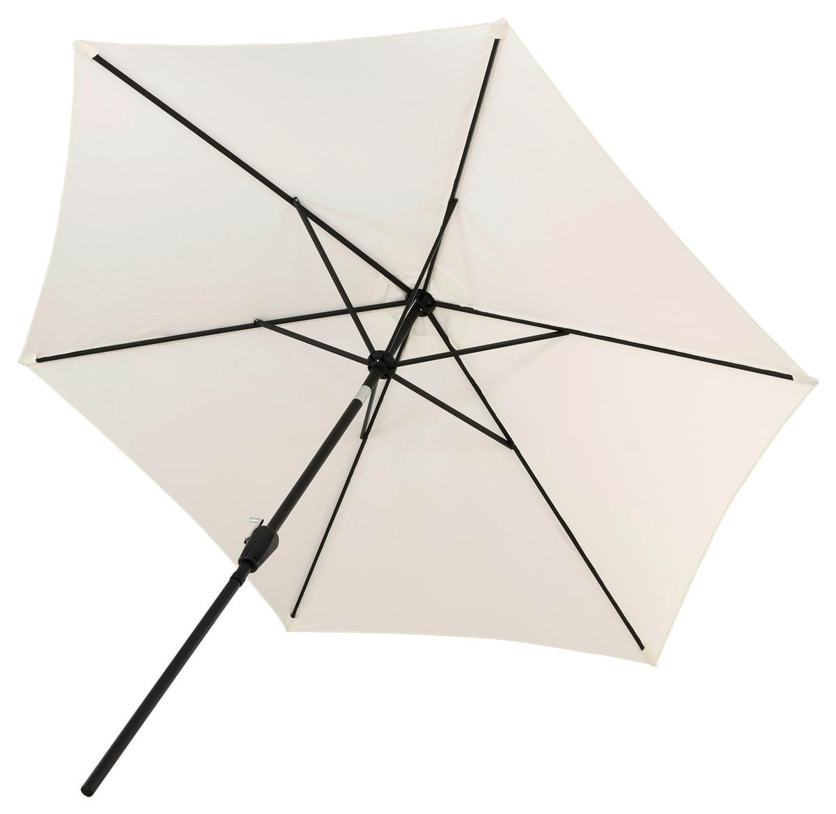 Sonnenschirm Leeds DM: 300cm H: 243cm Weiß - Ecru/Grau, KONVENTIONELL, Textil/Metall (300/300cm) - Gardenson