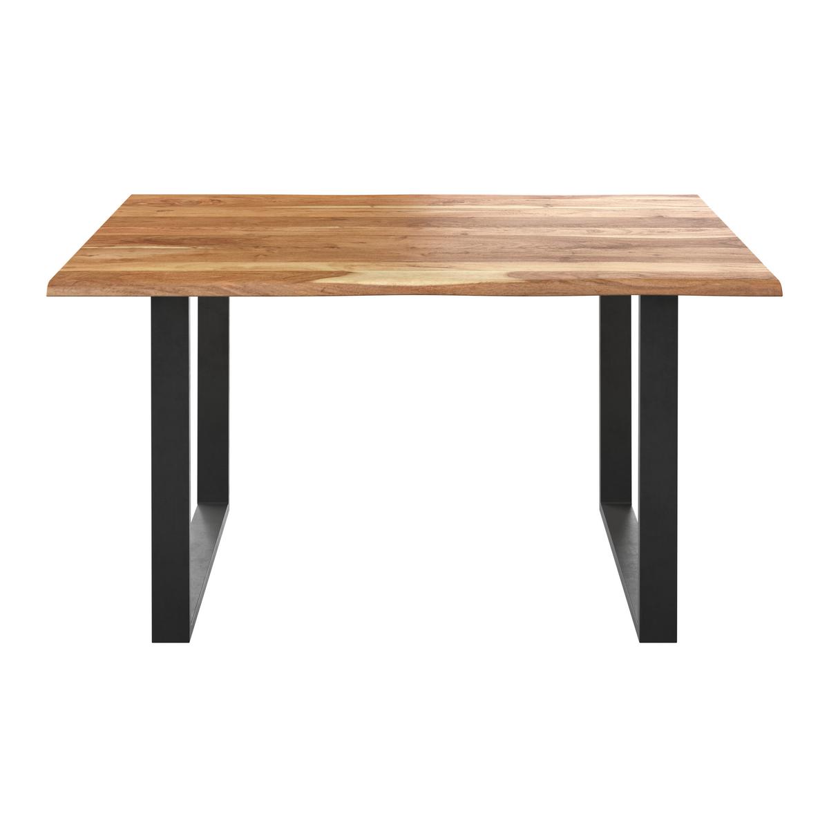 Esstisch Echtholz Mundra 140x76 cm Schwarz/Akazienfarbe - Schwarz/Akaziefarben, KONVENTIONELL, Holz/Metall (140/76/90cm)