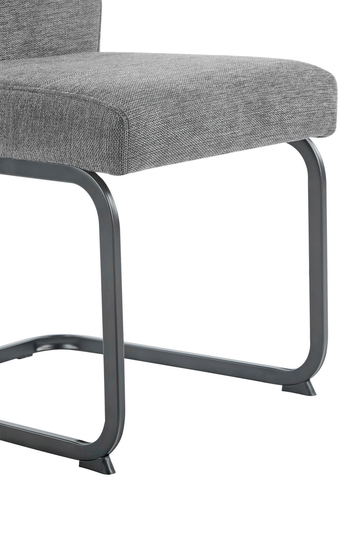 SCHWINGSTUHL KERSTIN II S - Anthrazit/Schwarz, MODERN, Textil/Metall (47/100/64cm) - P & B