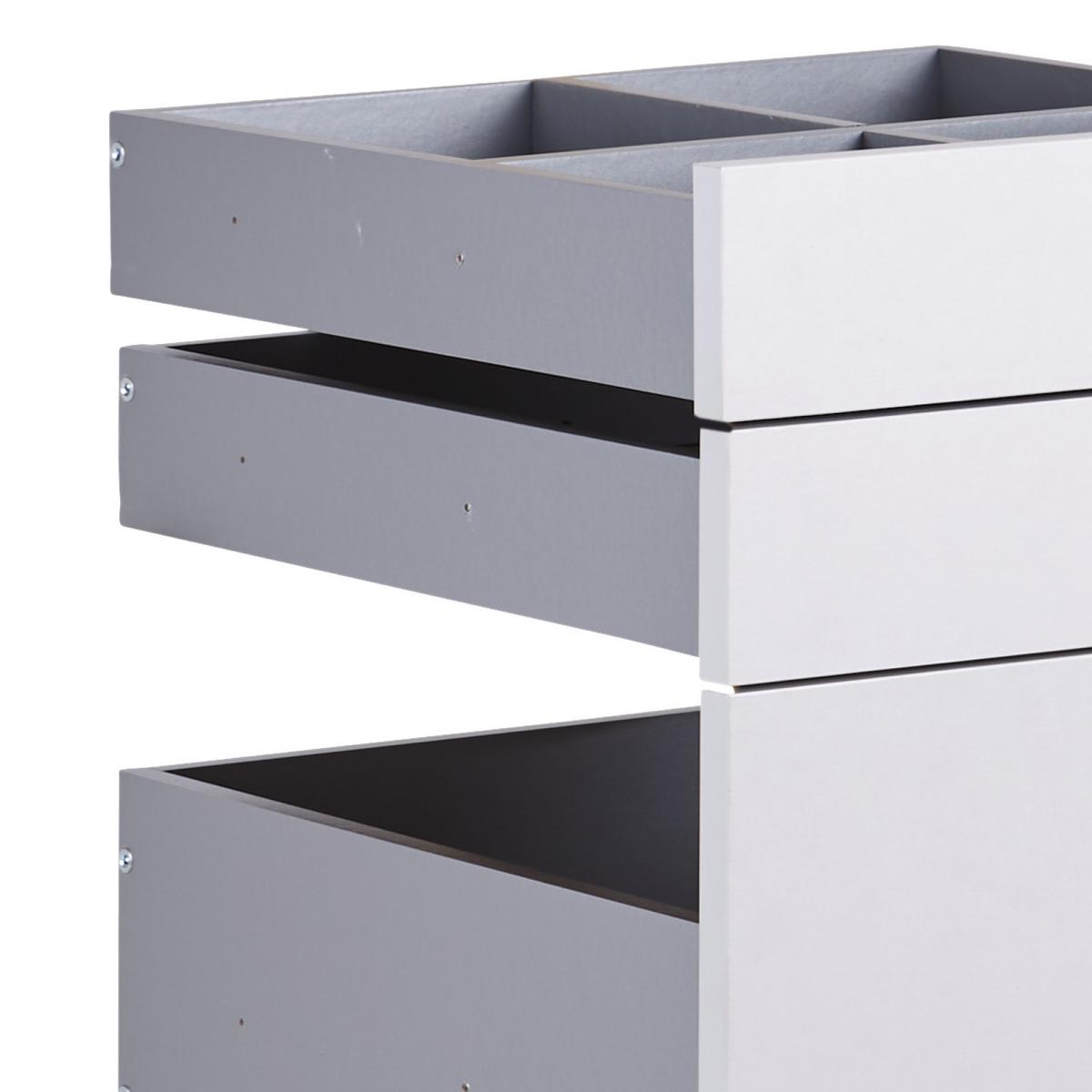 Schubladeneinsatz Unit Hellgrau B: 45,3 Cm 3 Fächer - Hellgrau, MODERN, Holzwerkstoff (45,3/50,3/47cm) - Ondega