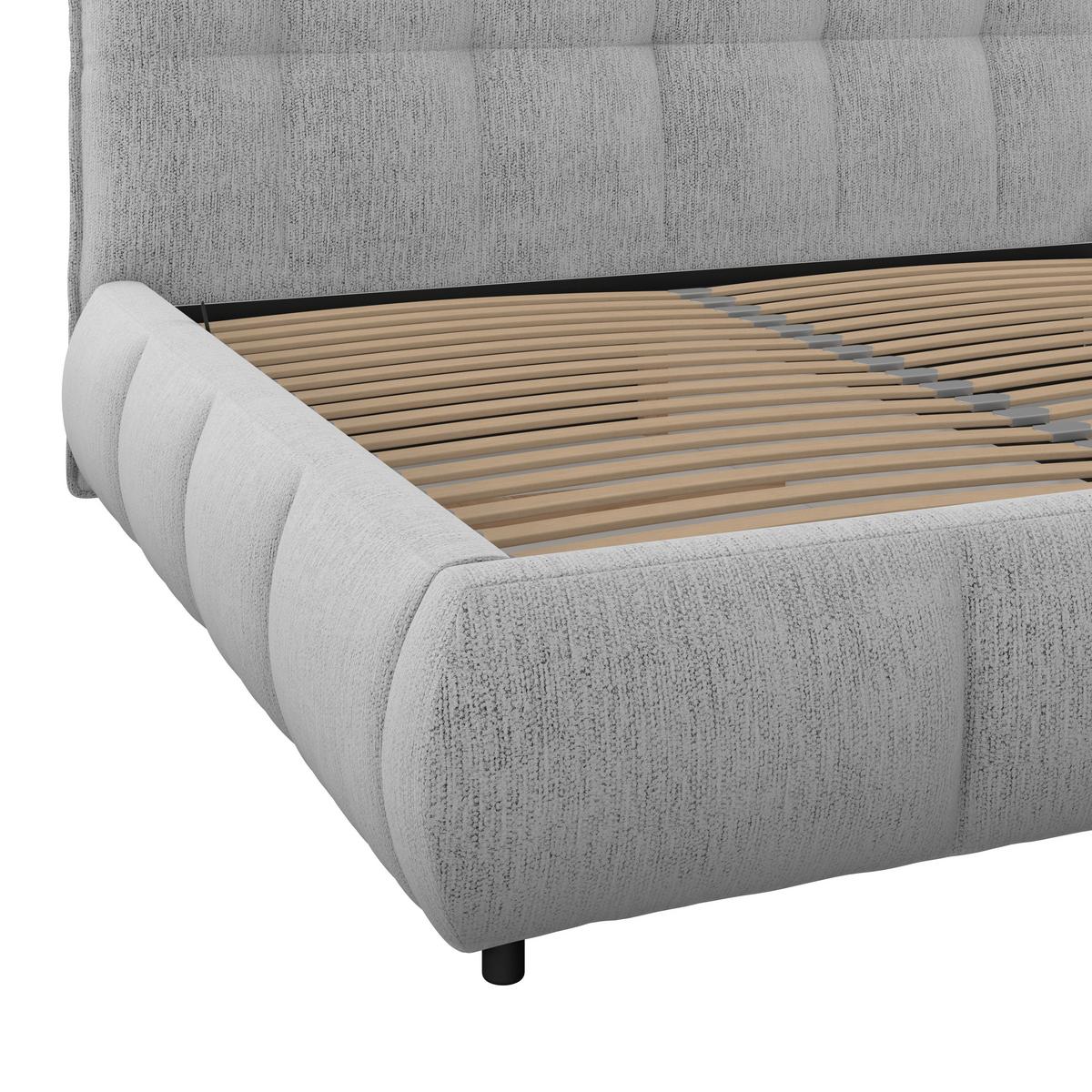 Polsterbett Limo Hellgrau 160x200 cm - Hellgrau/Schwarz, KONVENTIONELL, Holz/Holzwerkstoff (160/200cm) - James Wood