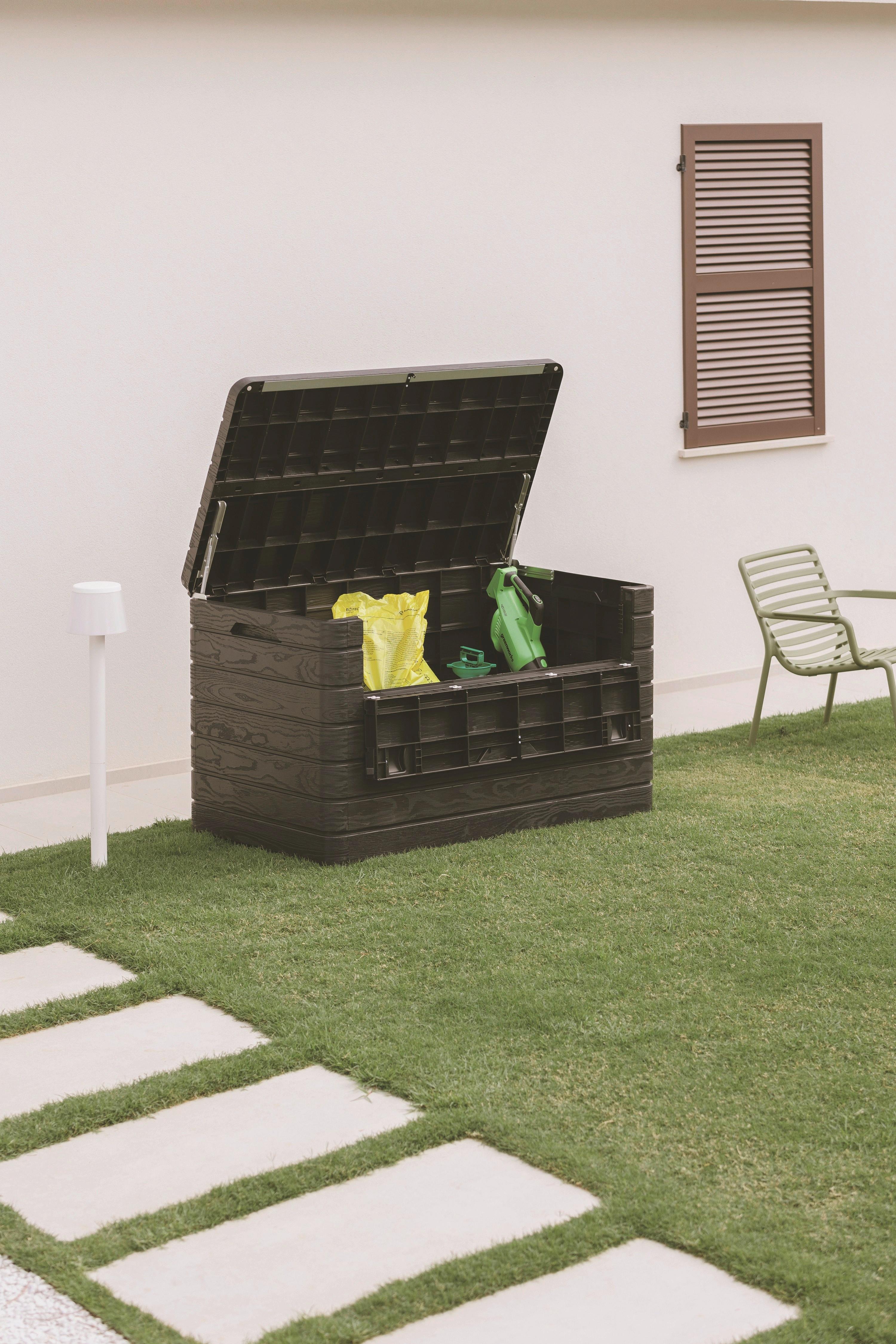Kissenbox Dolomiti 146,6x85x82,6 cm 970L - Anthrazit, Basics, Kunststoff (146,6/85/82,6cm)