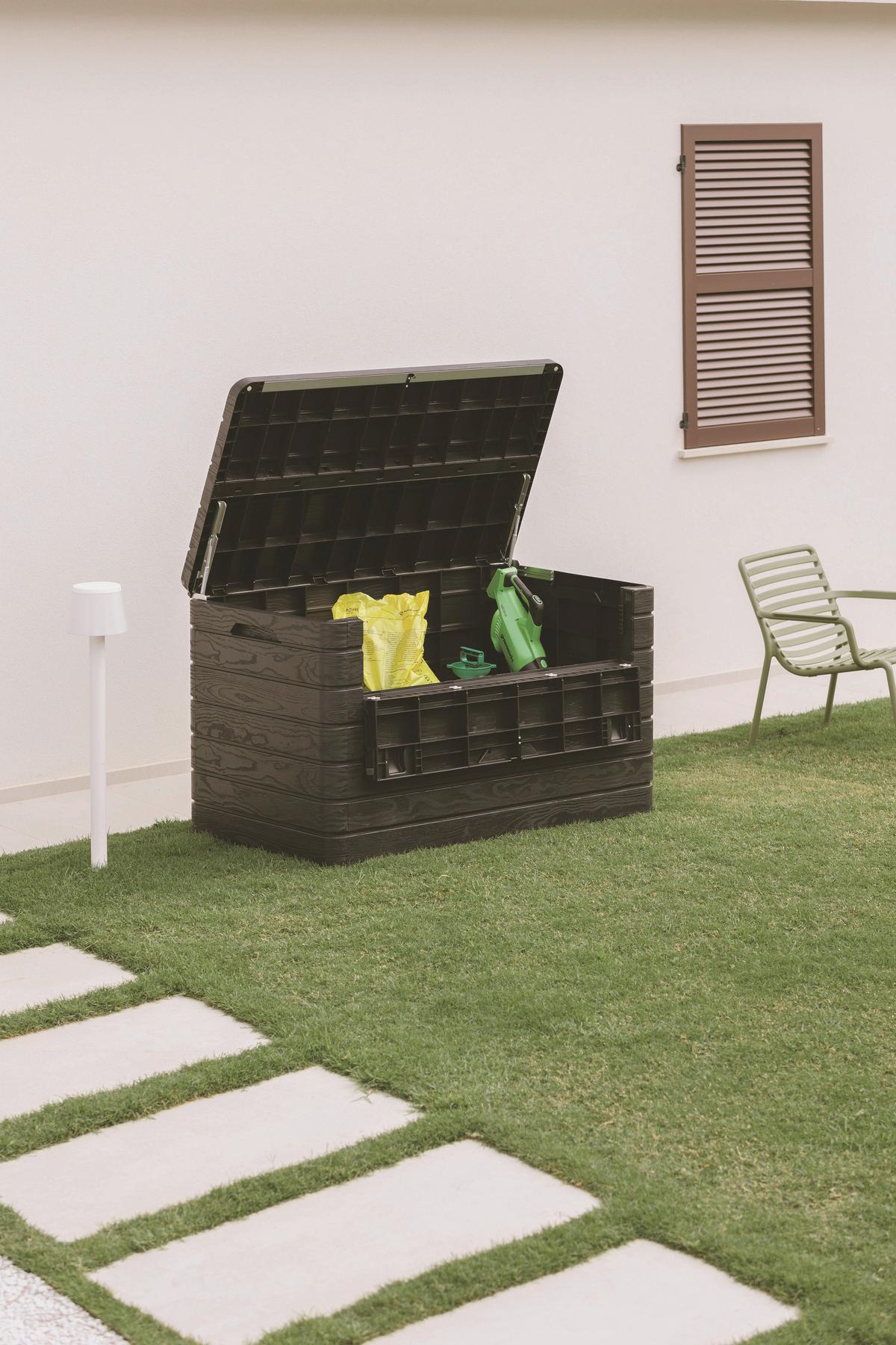 Kissenbox Dolomiti 146,6x85x82,6 Cm 970l - Anthrazit, Basics, Kunststoff (146,6/85/82,6cm)