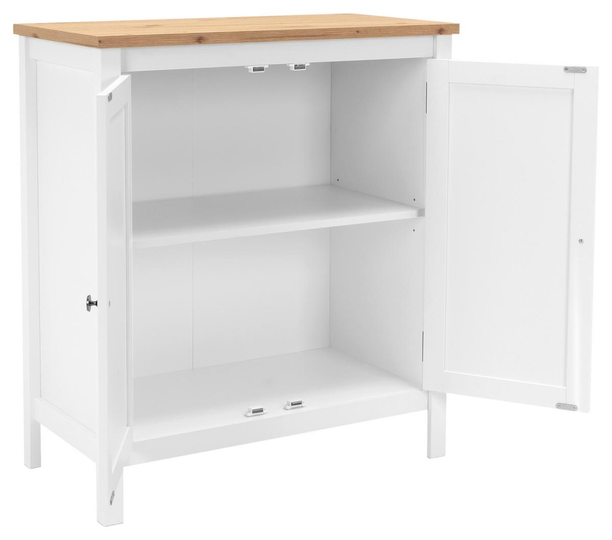 Kommode B 80 cm Bergen 1, Weiß/Eiche Dekor - Eichefarben, KONVENTIONELL, Holzwerkstoff (80/90/40cm) - MID.YOU