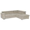 Ecksofa mit Schlaffunktion + Bettkasten Milla, Webstoff - Beige, Basics, Holz/Textil (252/217cm) - MID.YOU