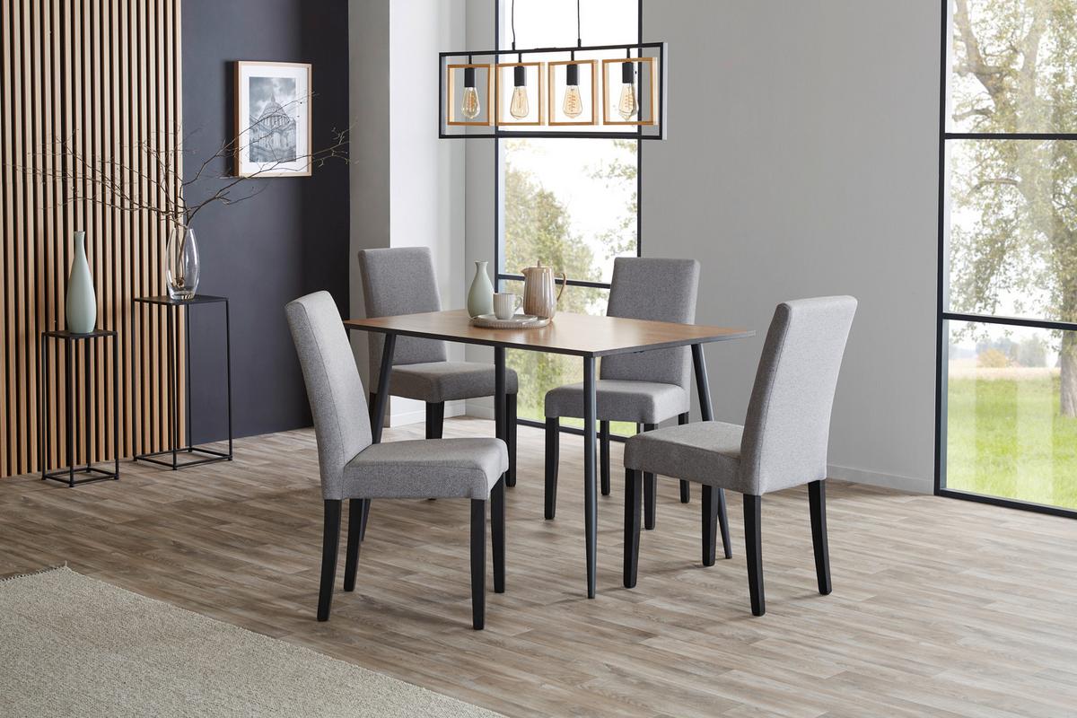 Esstisch Tom 120x76x80 Cm Naturfarben/schwarz - Schwarz/Naturfarben, KONVENTIONELL, Holzwerkstoff/Metall (120/76/80cm)