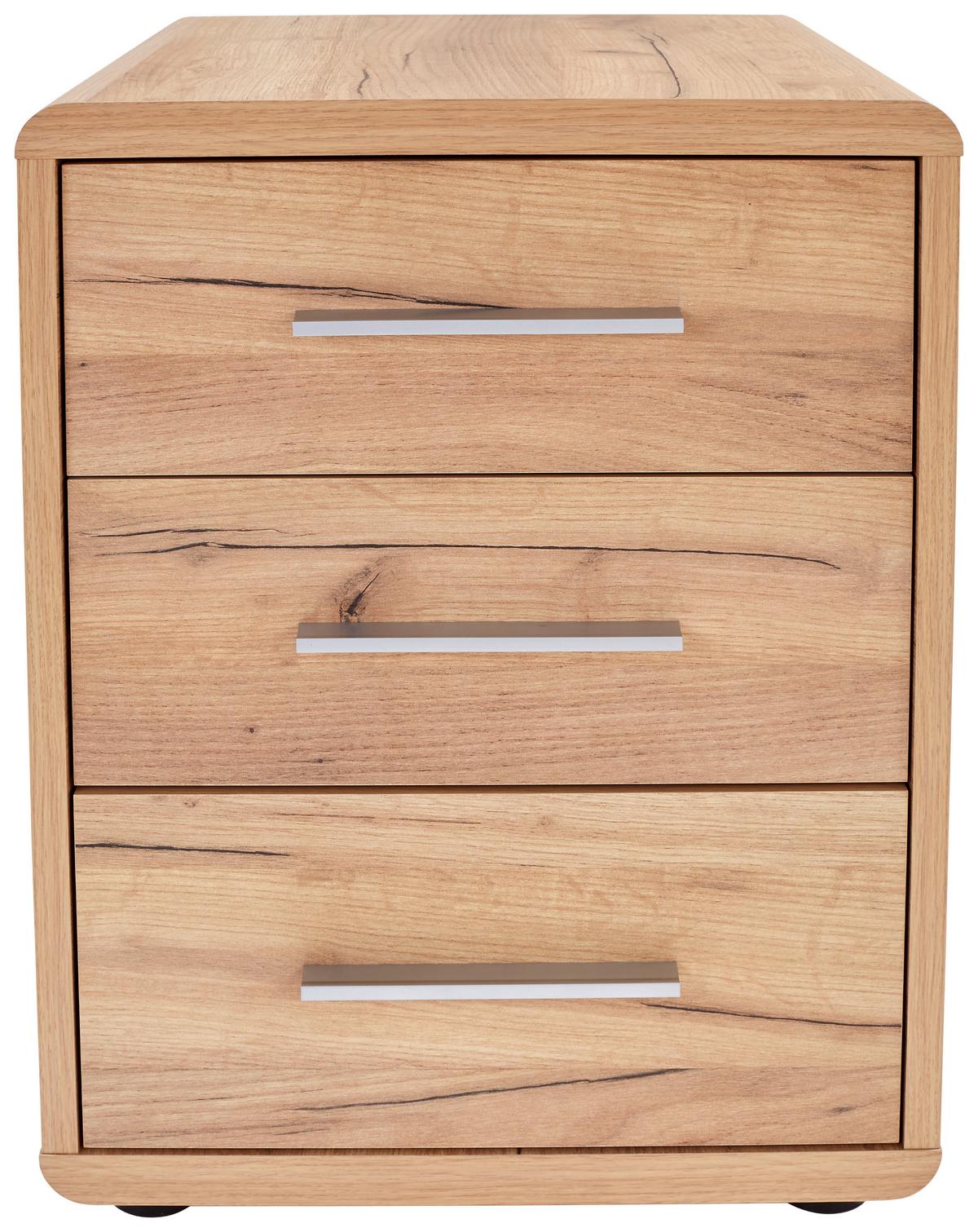 Kontajner FONTANA FTK06 - čierna/farba jelše, Modern, kompozitné drevo/plast (44,3/59,6/50cm)