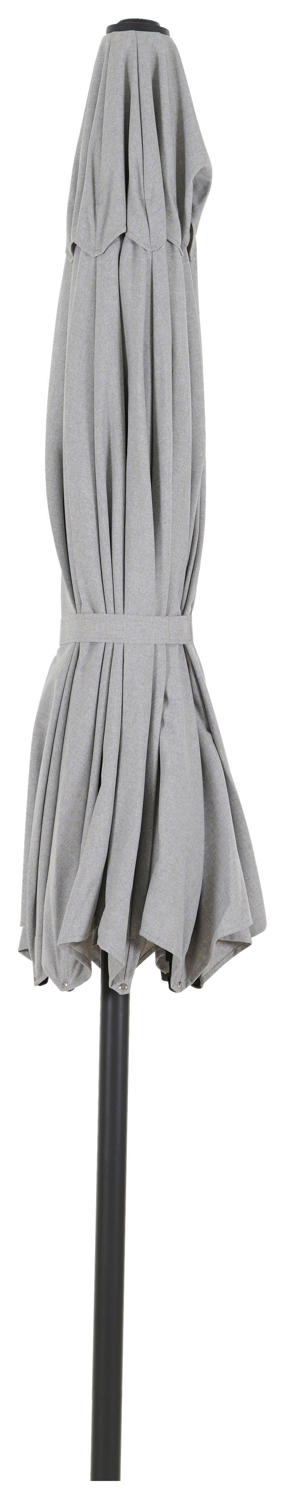 Sonnenschirm L/B: 300x300 cm mit Schutzhülle Hellgrau - Anthrazit/Hellgrau, MODERN, Textil/Metall (300/300cm) - Siena Garden