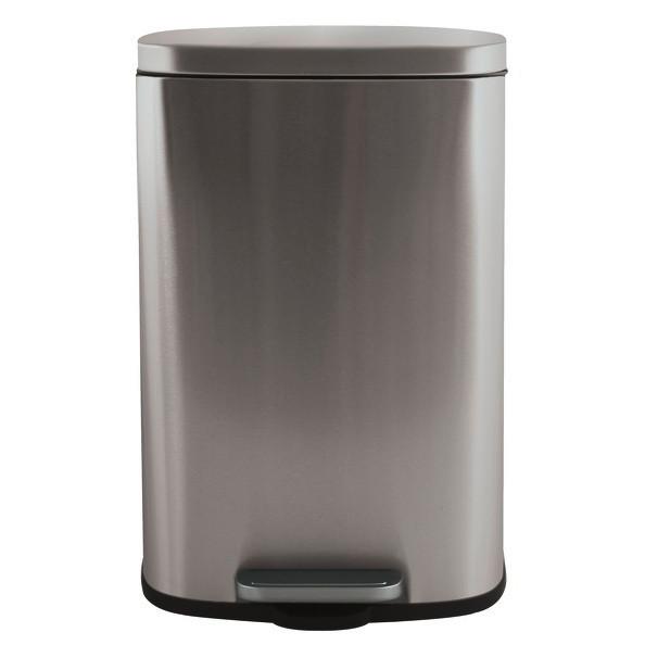 Treteimer Akira 30l Silberf. Metall Lbh: 34,3x23,5x62,9 Cm - Silberfarben/Schwarz, Basics, Kunststoff/Metall (34,3/23,5/62,9cm) - Spirella