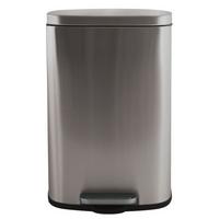 Treteimer Akira 30l Silberf. Metall Lbh: 34,3x23,5x62,9 Cm - Silberfarben/Schwarz, Basics, Kunststoff/Metall (34,3/23,5/62,9cm) - Spirella