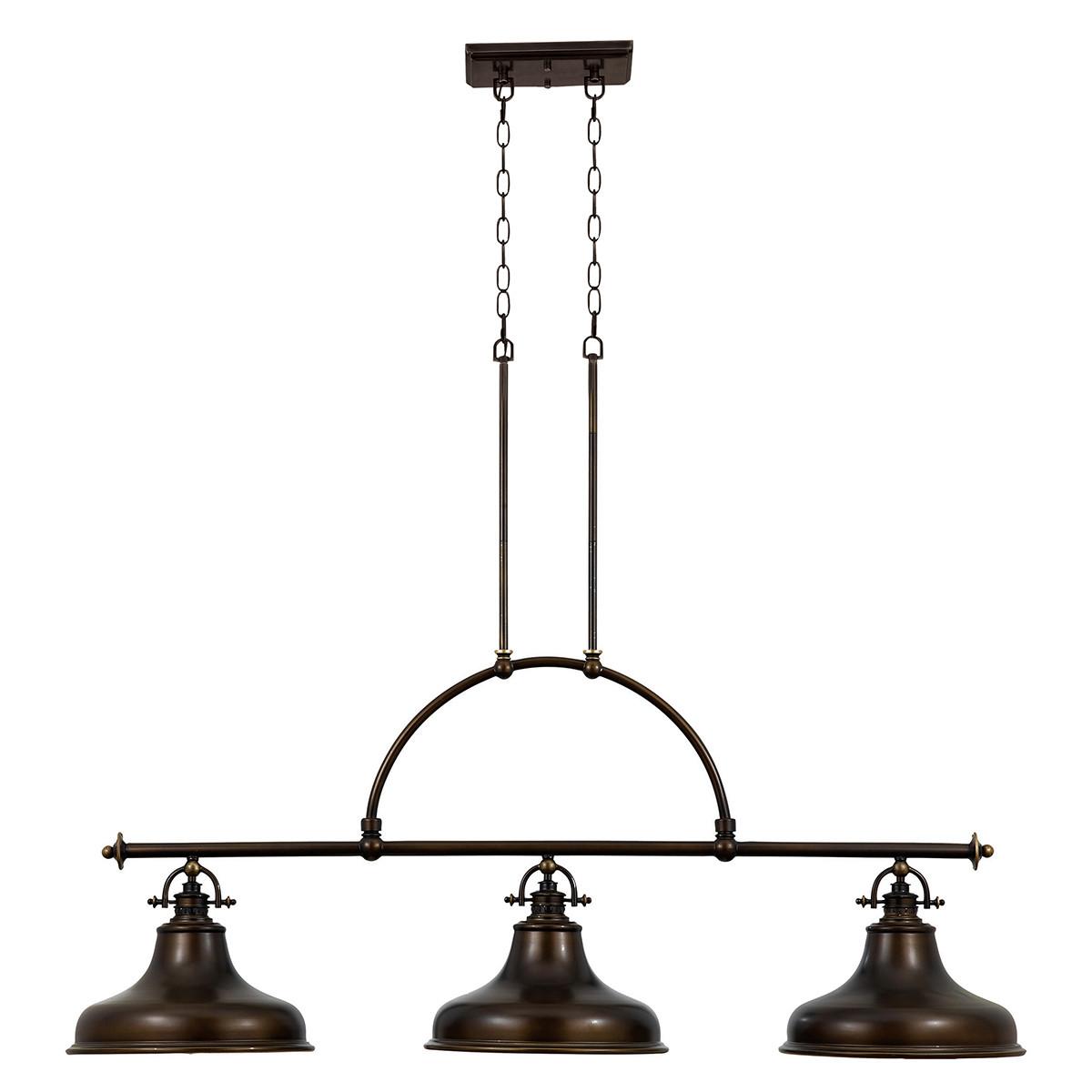 Hängeleuchte H: ca. 73 cm 3-Flammig Bronzefarben - Bronzefarben, Design, Glas/Metall (133.3/34,3/73cm) - Elstead Lighting