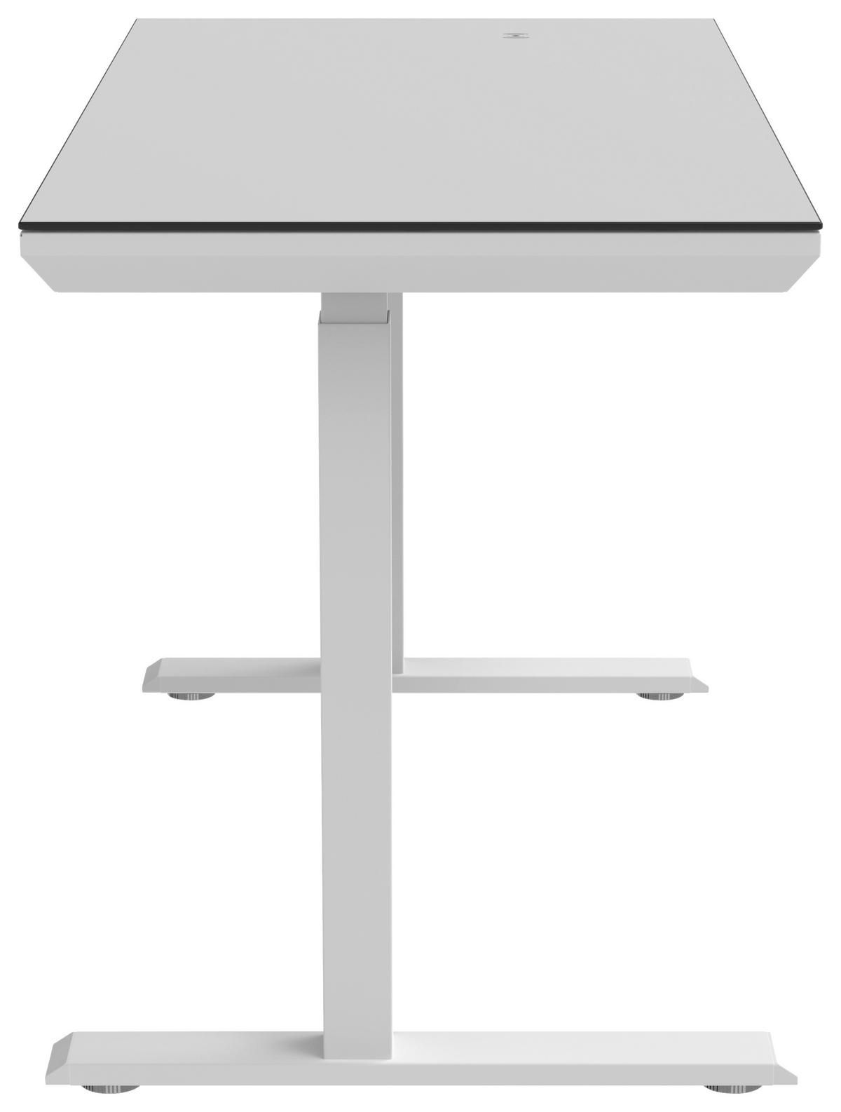 Psací stůl HARRY - bílá, Moderní, kov/kompozitní dřevo (120/72-120/60cm) - Mömax