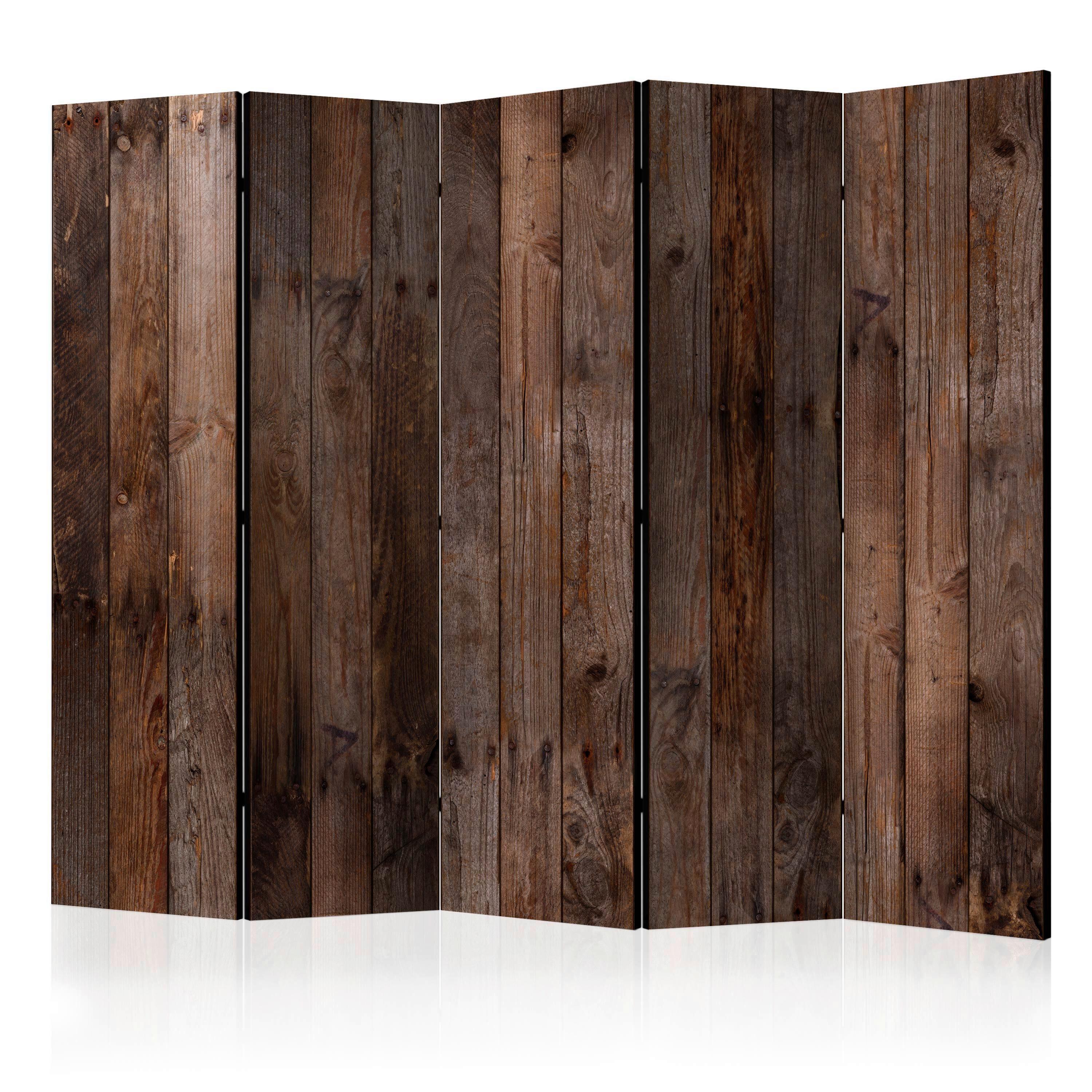 PARAVENT Braun Cappuccino B: 225 cm - Braun/Cappuccino, Basics, Holz/Textil (225/172/3cm) - artgeist