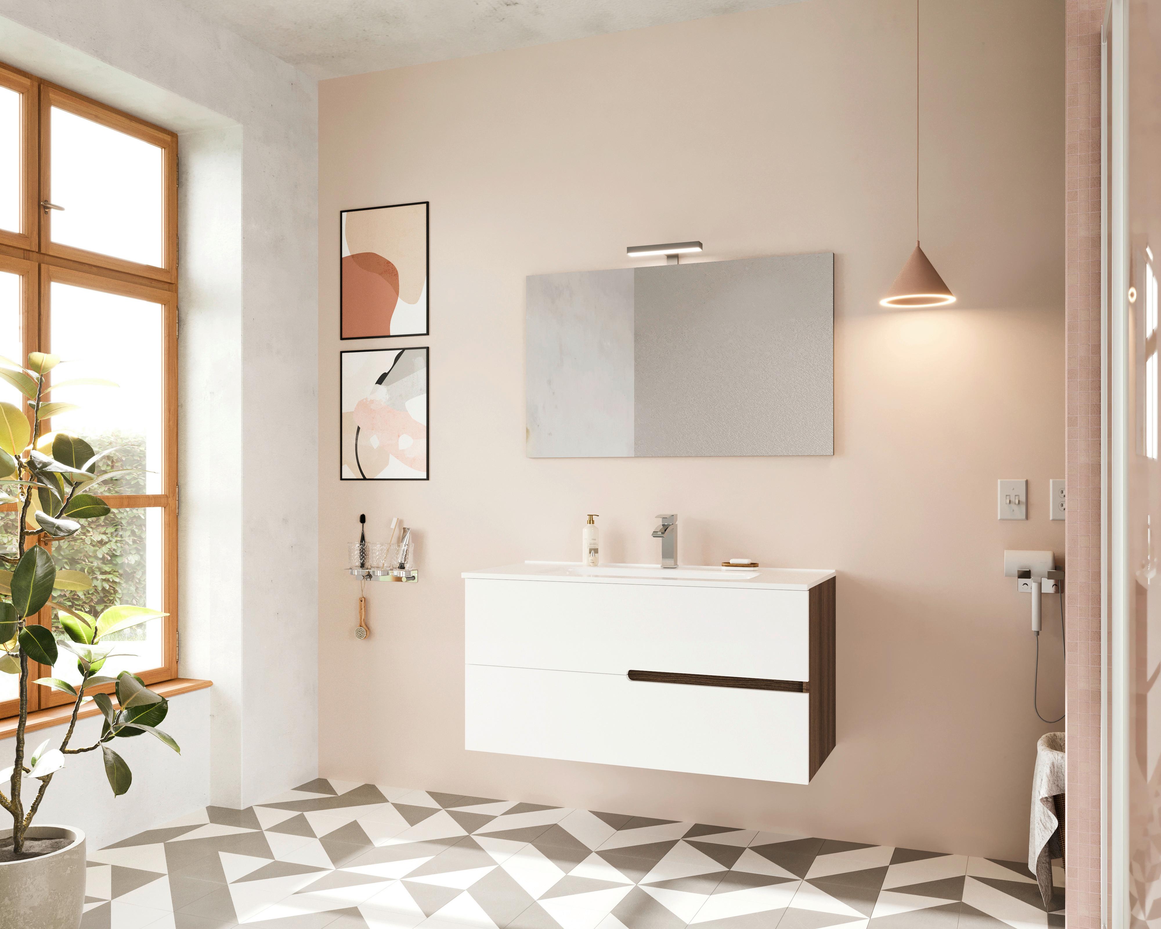 Fürdőszoba Blokk Eva 100cm - diószínű/mokka, Konventionell, faalapú anyag/kerámia (100/51/46cm)