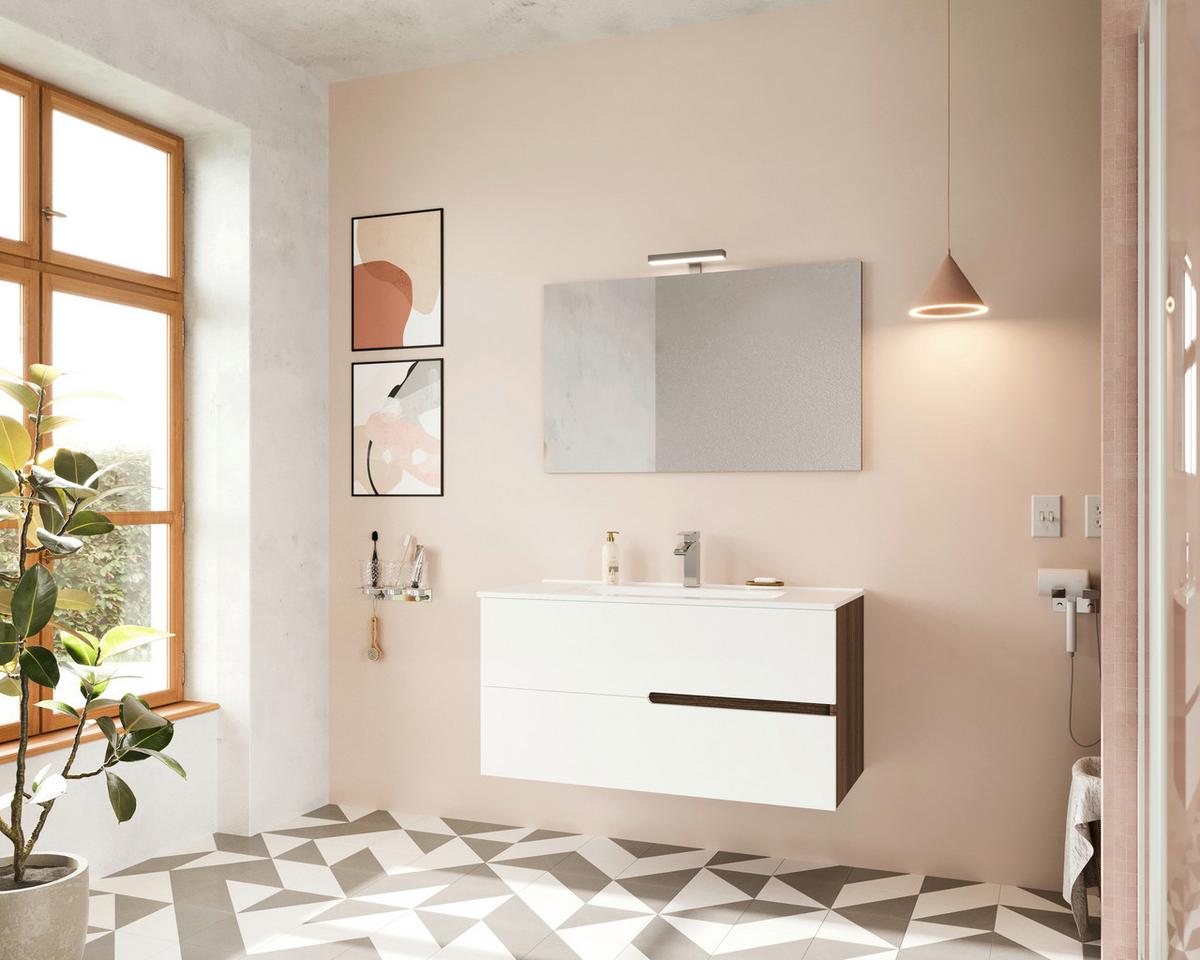 Fürdőszoba Blokk Eva 100cm - diószínű/mokka, Konventionell, faalapú anyag/kerámia (100/51/46cm)