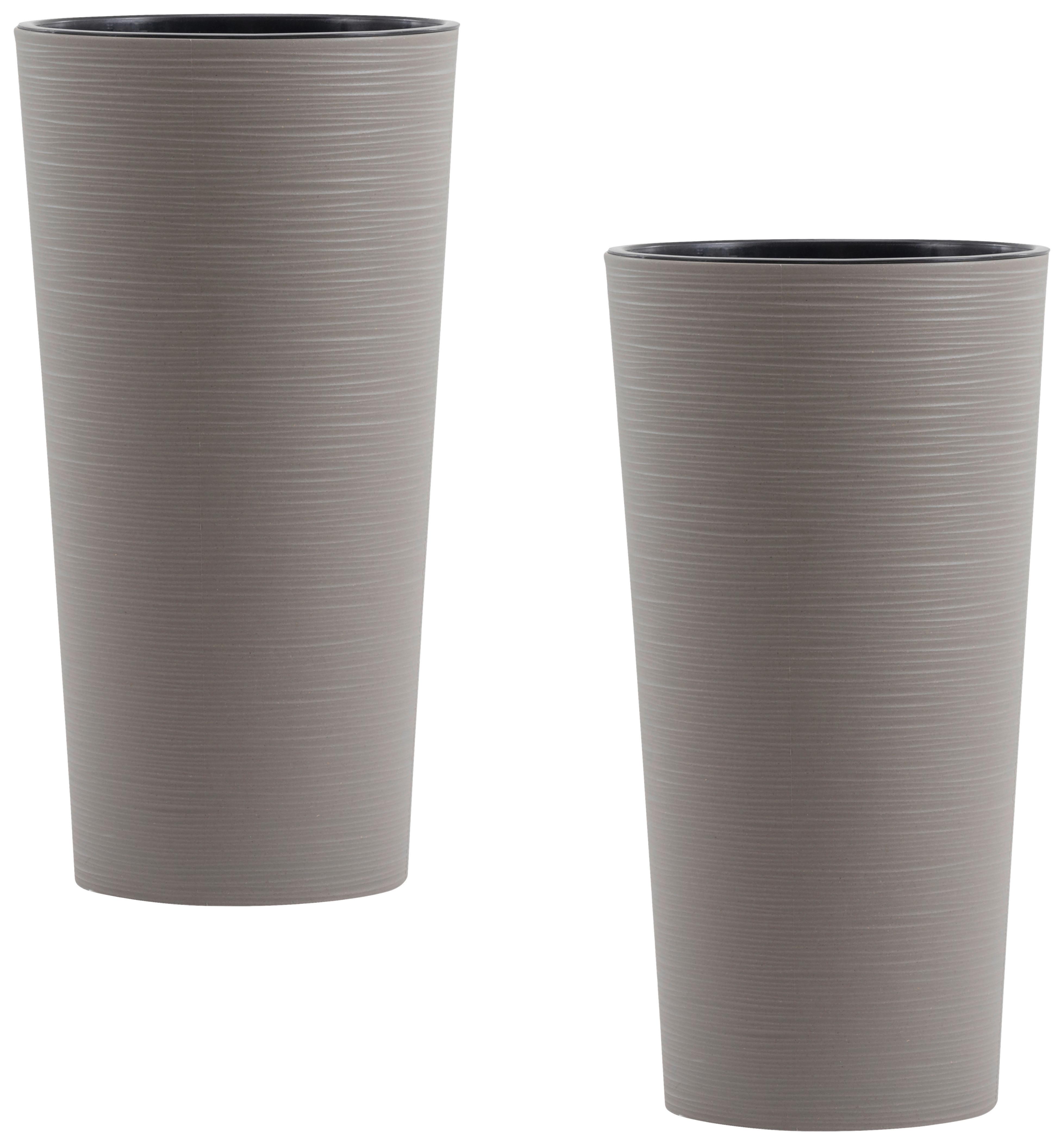 Übertopf-Set Grau D: 30 cm 2-teilig - Grau, Basics, Kunststoff (30/57cm) - Siena Garden