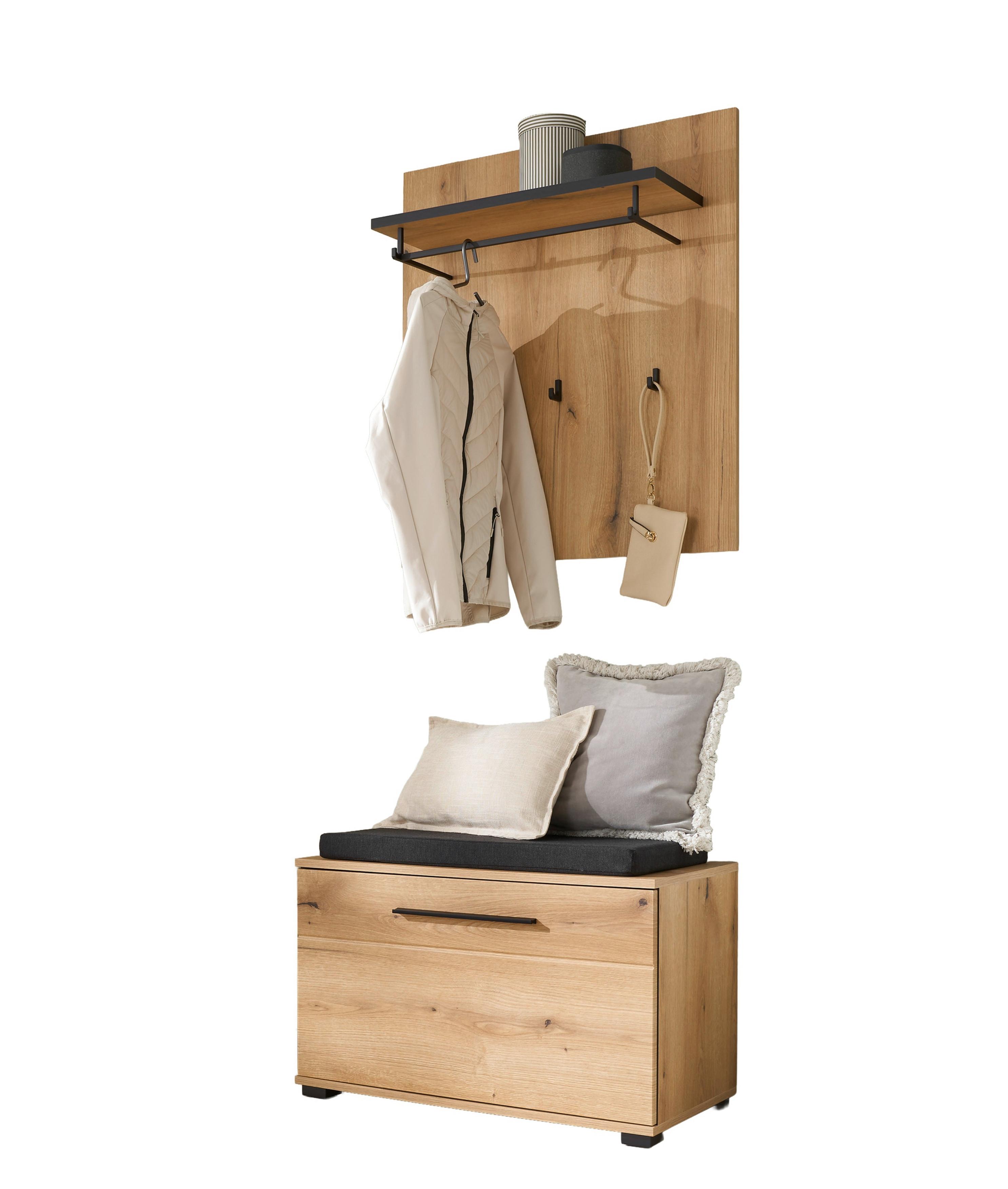 Garderobe Cantara Eichefarben B: 80cm - Eichefarben, MODERN, Holzwerkstoff (80/200/39cm) - MID.YOU