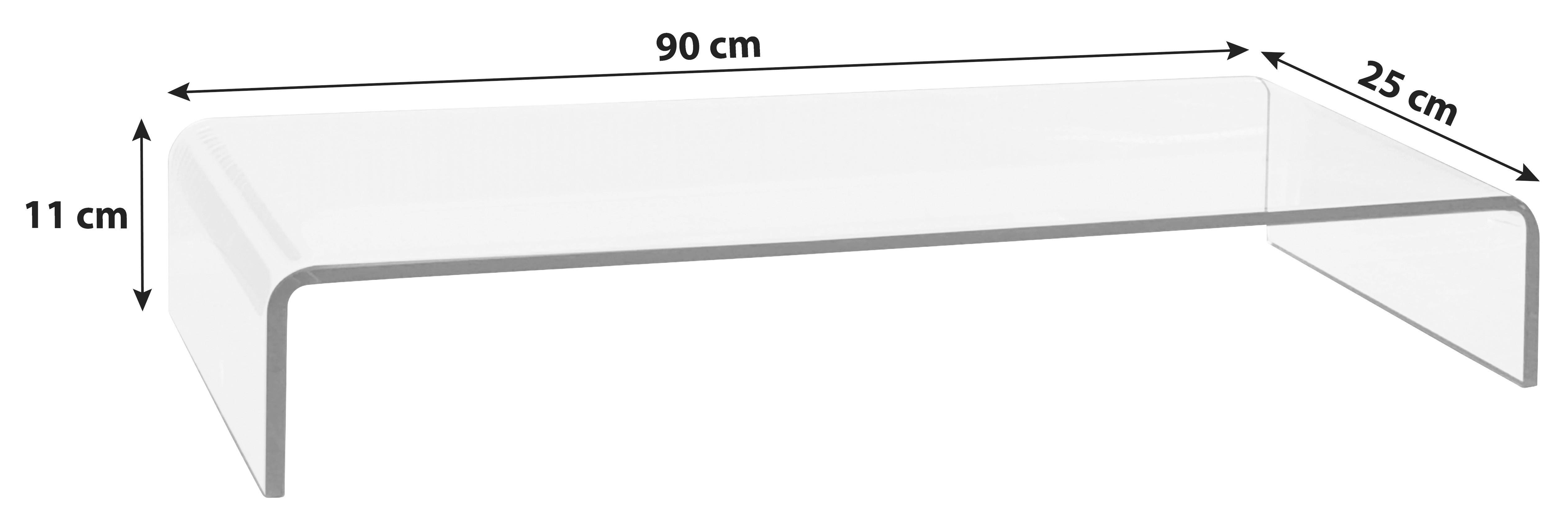 TV-Aufsatz Hagen Klarglas BxHxT 90x11x25 cm Max. 30 Kg - MODERN, Glas (90/11/25cm)