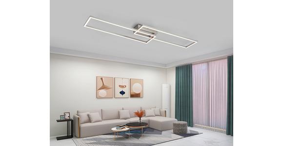 LED-Deckenleuchte Suna - Alufarben/Nickelfarben, MODERN, Kunststoff/Metall (93/22/6,5cm) - Luca Bessoni