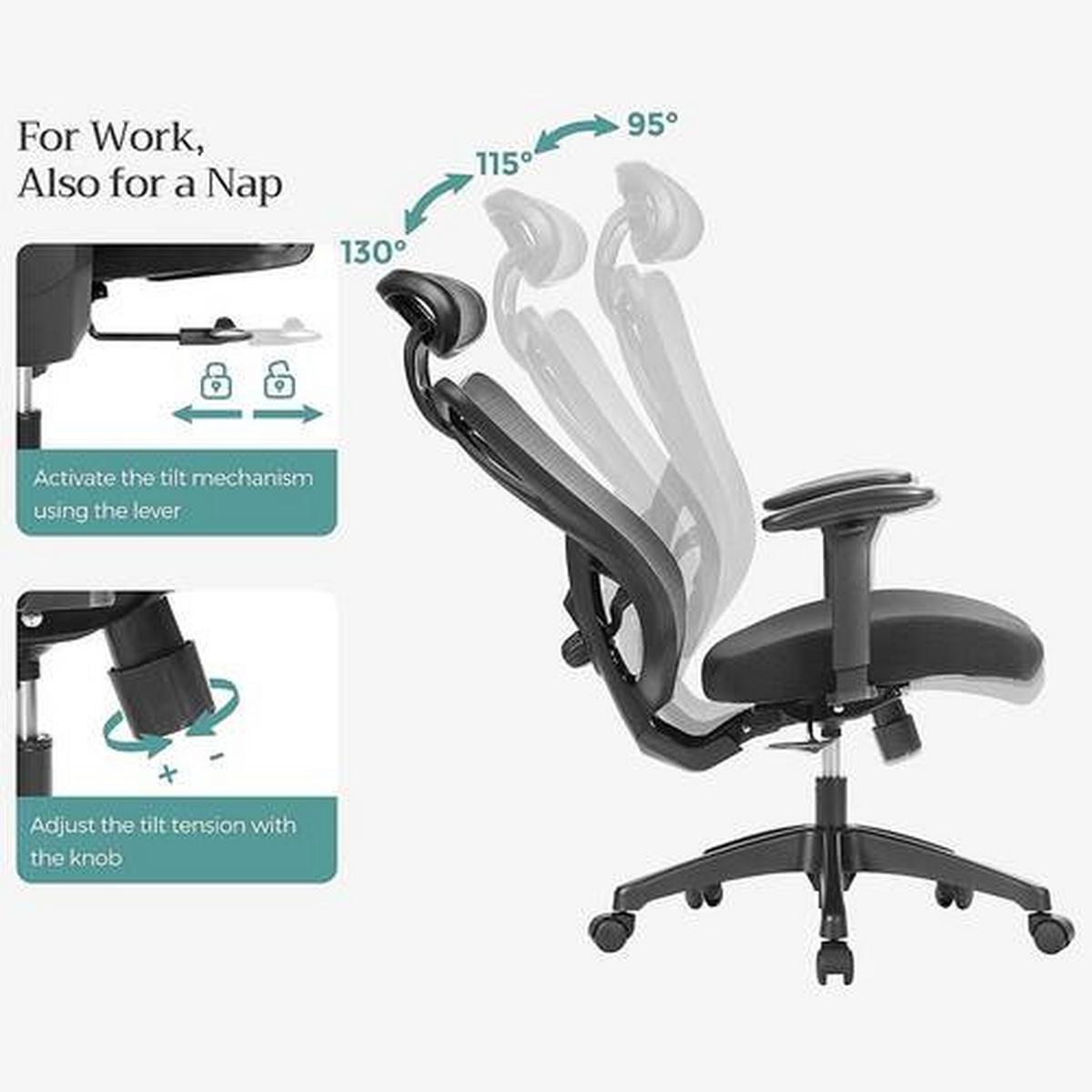 Bürostuhl mit Kopfstütze Schwarz, Bis 120 Kg - Schwarz, Basics, Kunststoff/Metall (68/114-123,5/66cm) - Boxxx