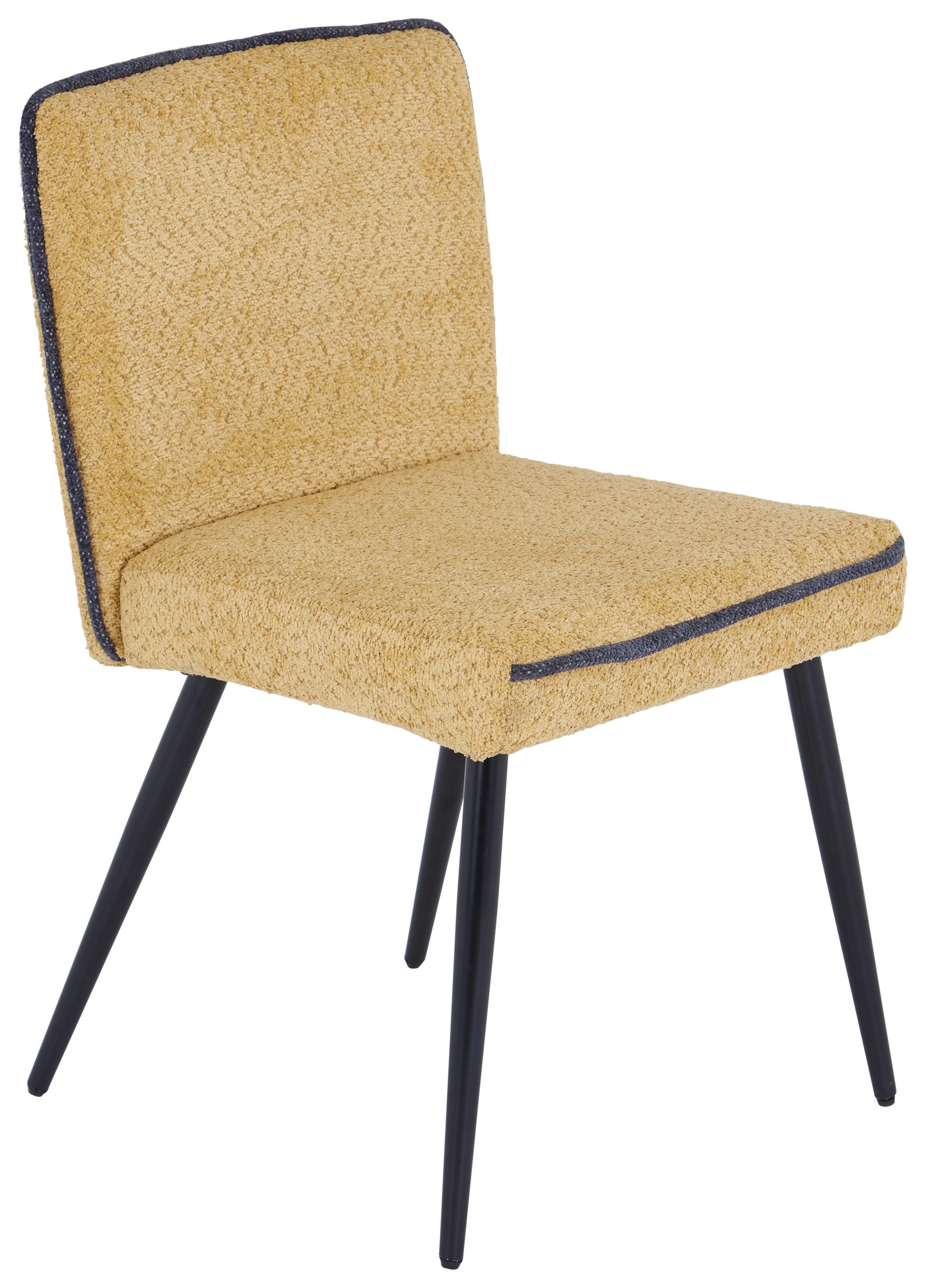Stuhl Cory - Gelb/Schwarz, MODERN, Textil/Metall (57/84/48cm) - MID.YOU