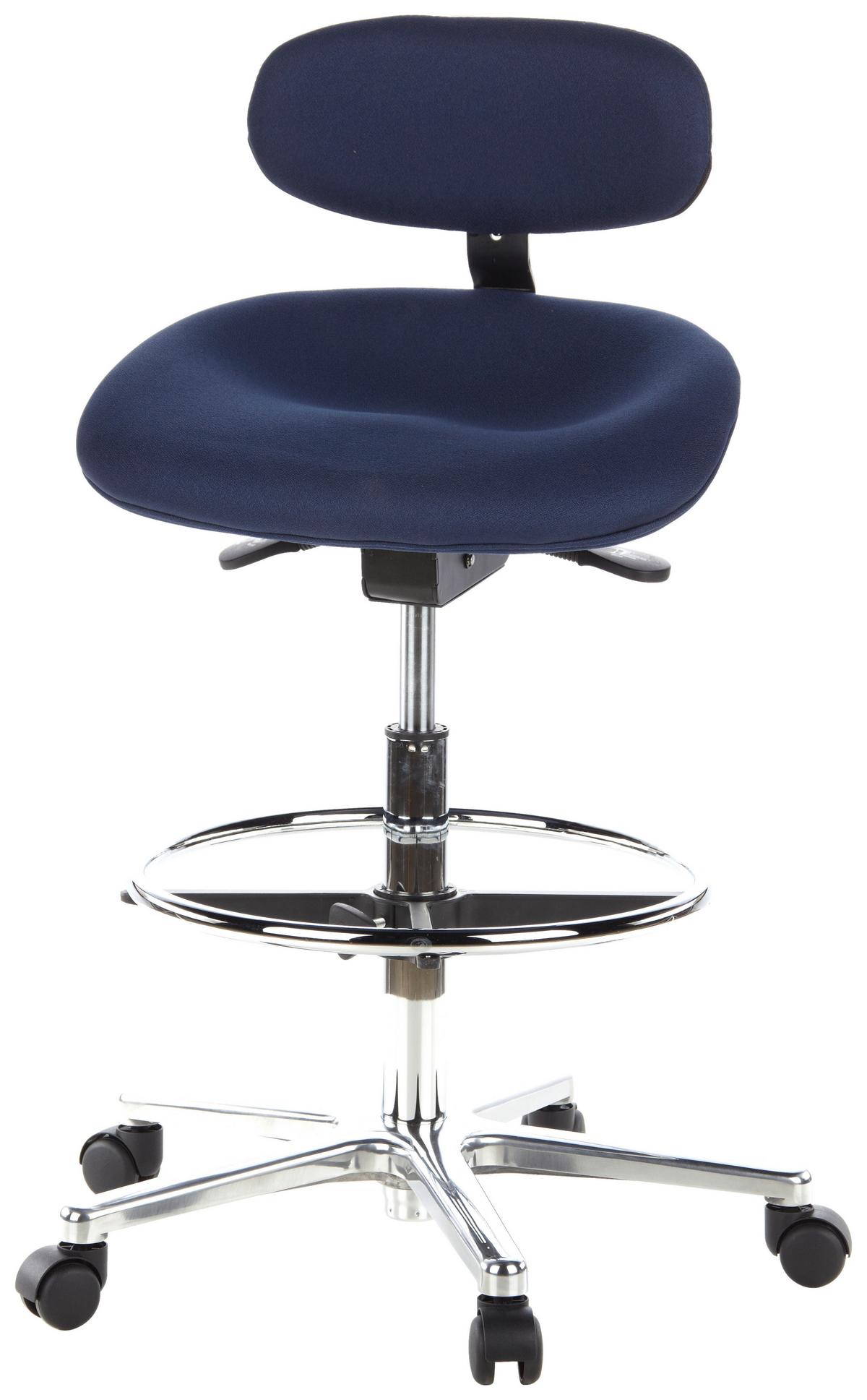 Bürohocker Work Mf Blau Bis 100 Kg - Blau/Silberfarben, Basics, Kunststoff/Textil (50/106/40cm) - MID.YOU