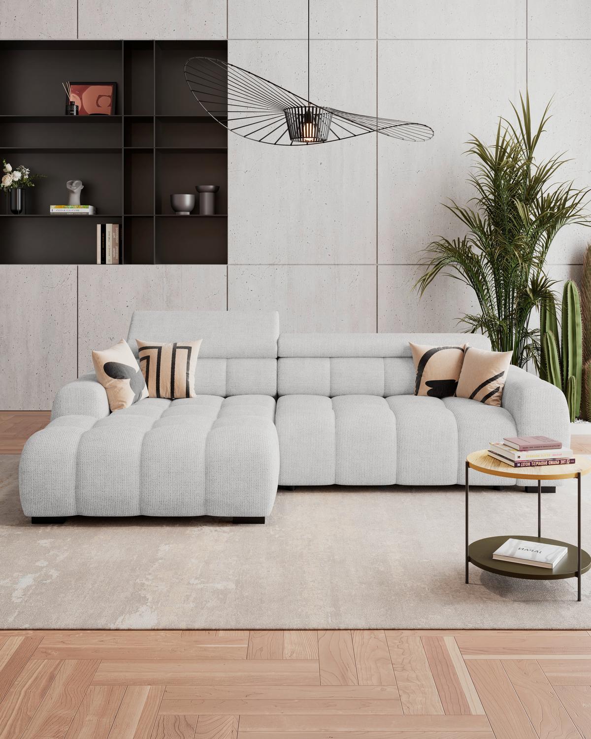 Ecksofa Fargo Elektrischer Greige 168x285 Cm - Greige/Schwarz, Trend, Textil (168/285cm)