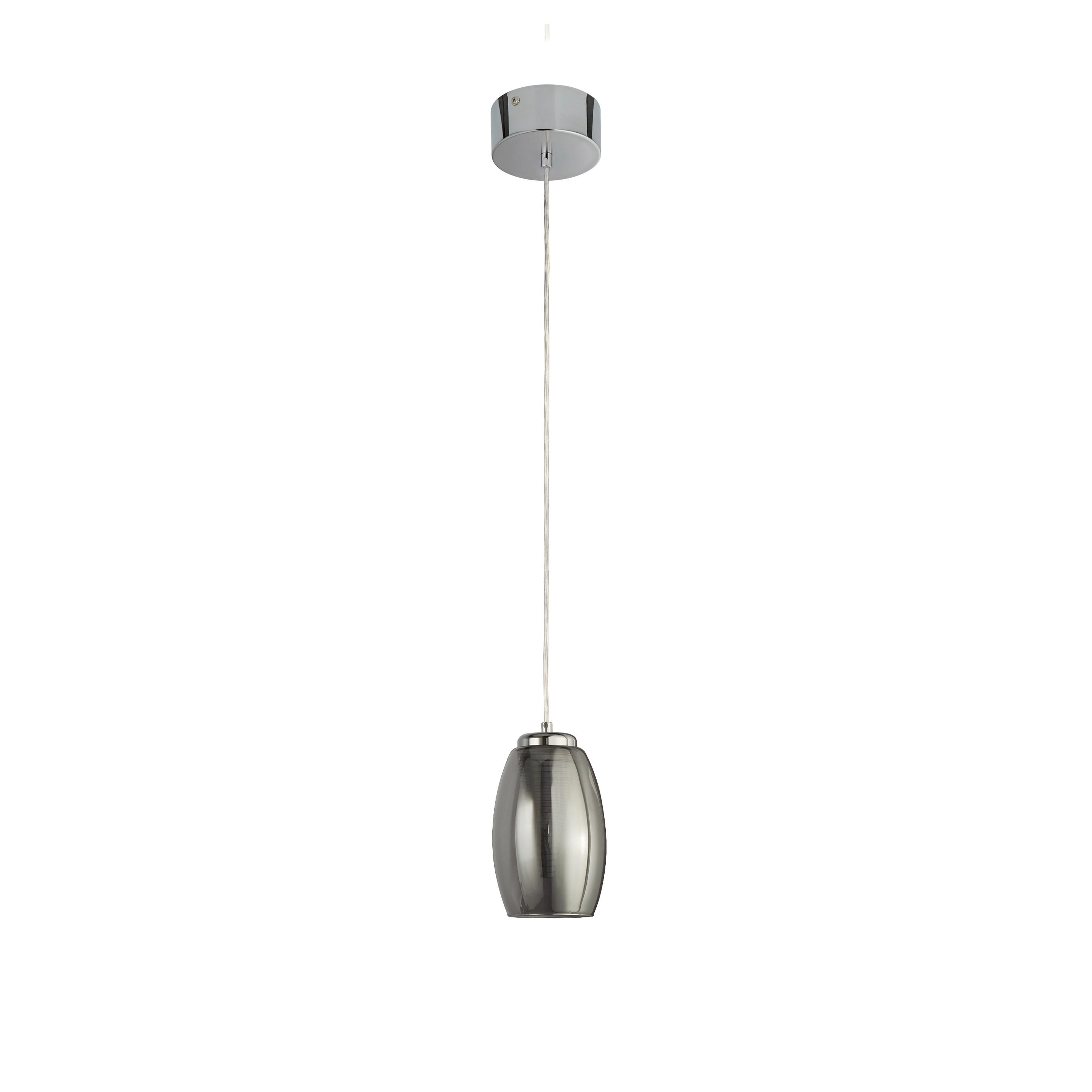 LED-HÄNGELEUCHTE 97291-1SM - Chromfarben, Design, Glas/Textil (11.5/120cm)