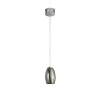 LED-HÄNGELEUCHTE 97291-1SM - Chromfarben, Design, Glas/Textil (11.5/120cm)