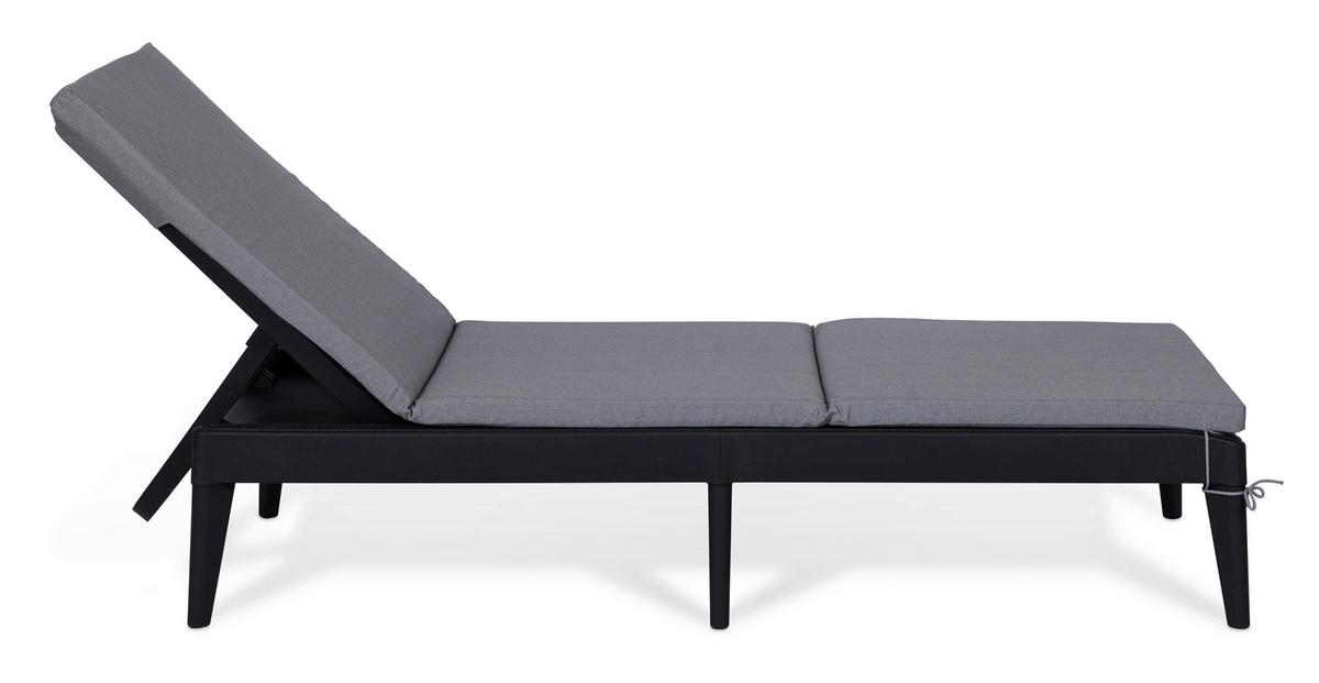 Sonnenliege Sirolo Kunststoff, Verstellbar - Anthrazit, Basics, Kunststoff (186/60/32,5cm)