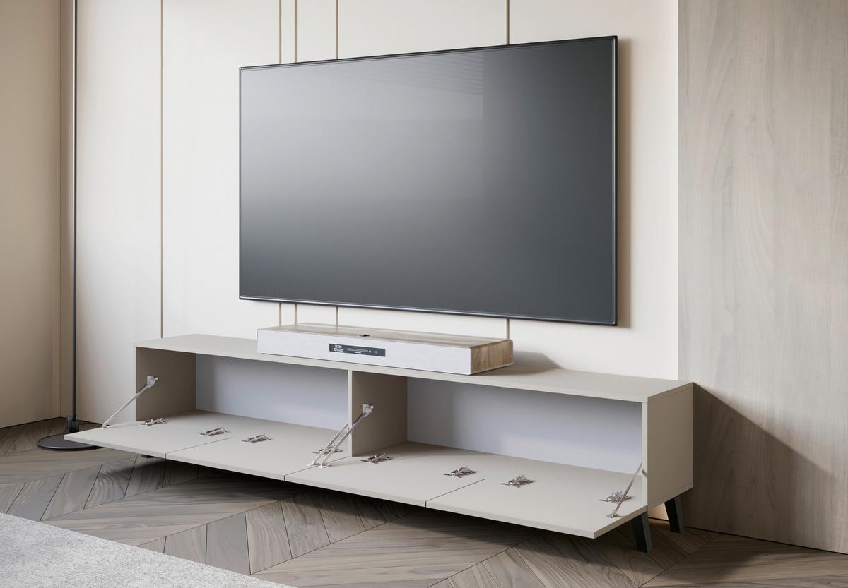 Lowboard Phuket 190 Beige, Kaschmir B: 190 Cm - Kaschmir/Beige, Design, Holz/Holzwerkstoff (190/40/32cm) - Livetastic