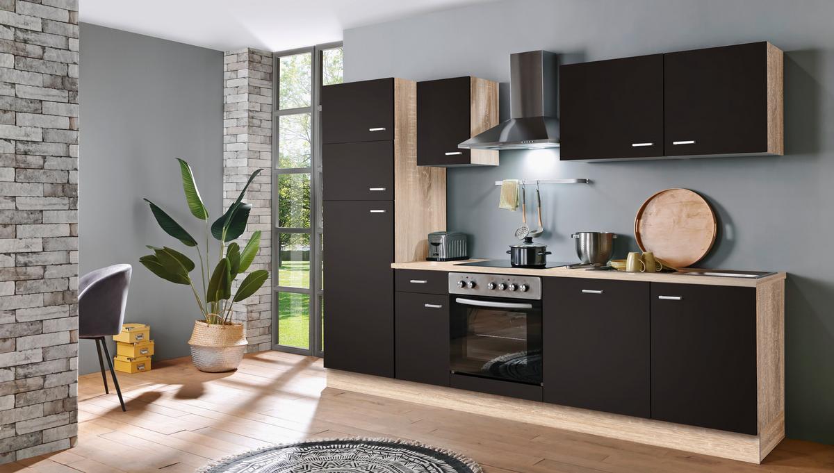 Küchenblock Classic Küchenblock - Dunkelbraun/Sonoma Eiche, KONVENTIONELL, Holzwerkstoff (270cm) - Menke