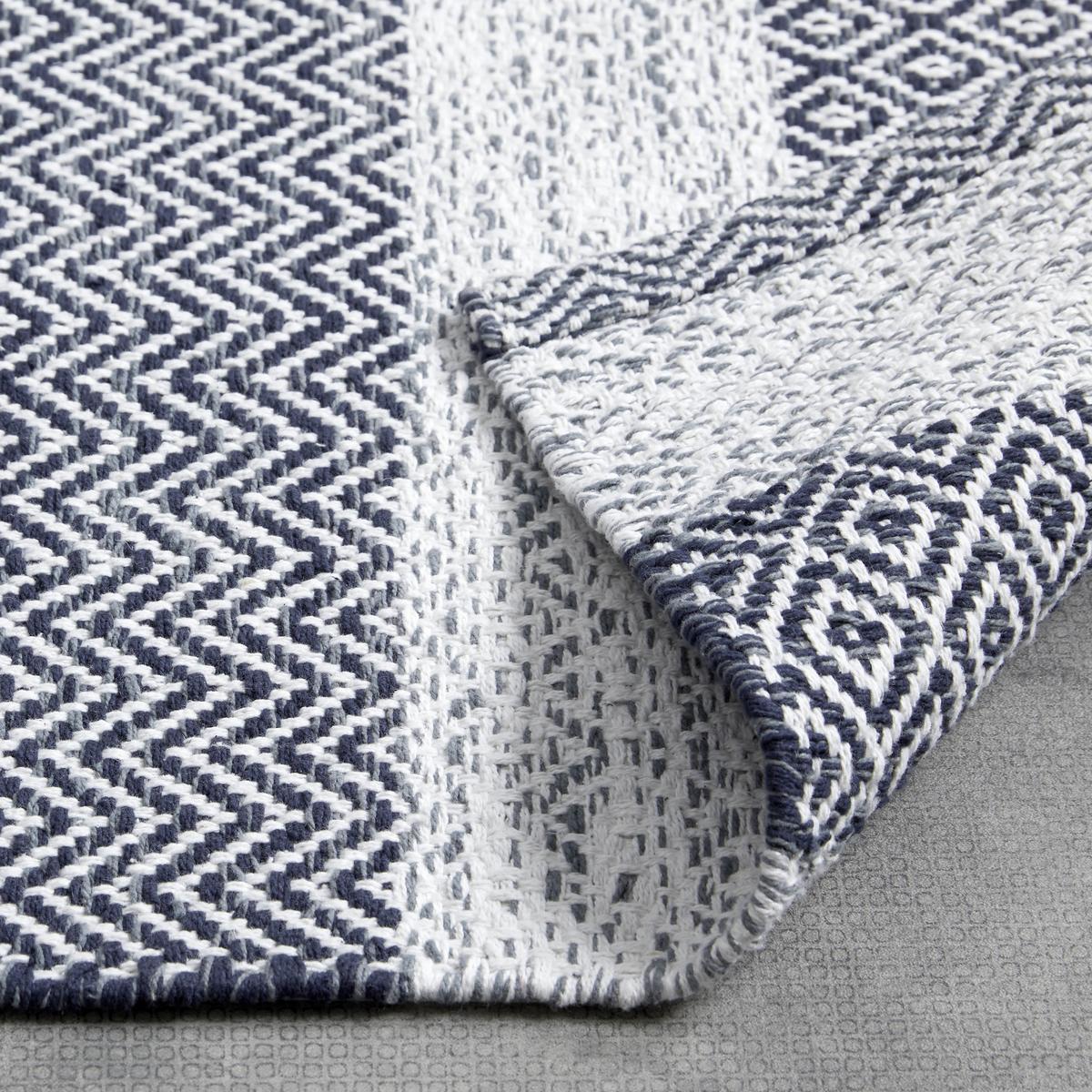 Ručně tkaný koberec ELISA, š/d: 60/120cm - bílá/tmavě šedá, Moderní, textil (60/120cm) - Modern Living