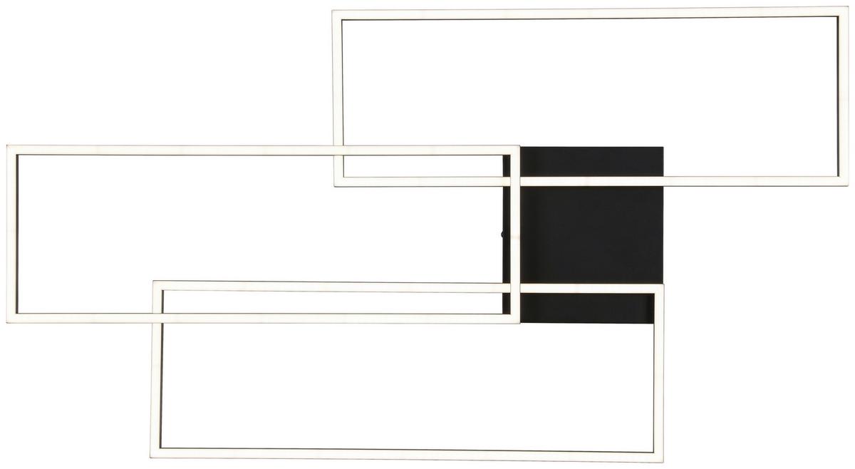 LED-Deckenleuchte Hava L: 108 cm - Schwarz, Design, Kunststoff/Metall (108/56/7,5cm) - Luca Bessoni