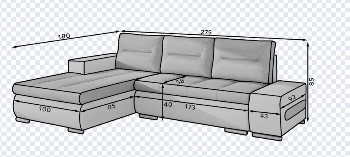 Ecksofa Ottavio Grau/Weiß S: 180x275cm - Chromfarben/Weiß, Design, Textil (180/275cm) - MID.YOU