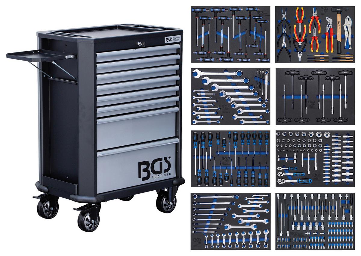 Werkstattwagen 8 Schubladen Anthrazit/grau B: 72,4 Cm - Anthrazit/Grau, Basics, Metall (72,4/102,65/47cm)