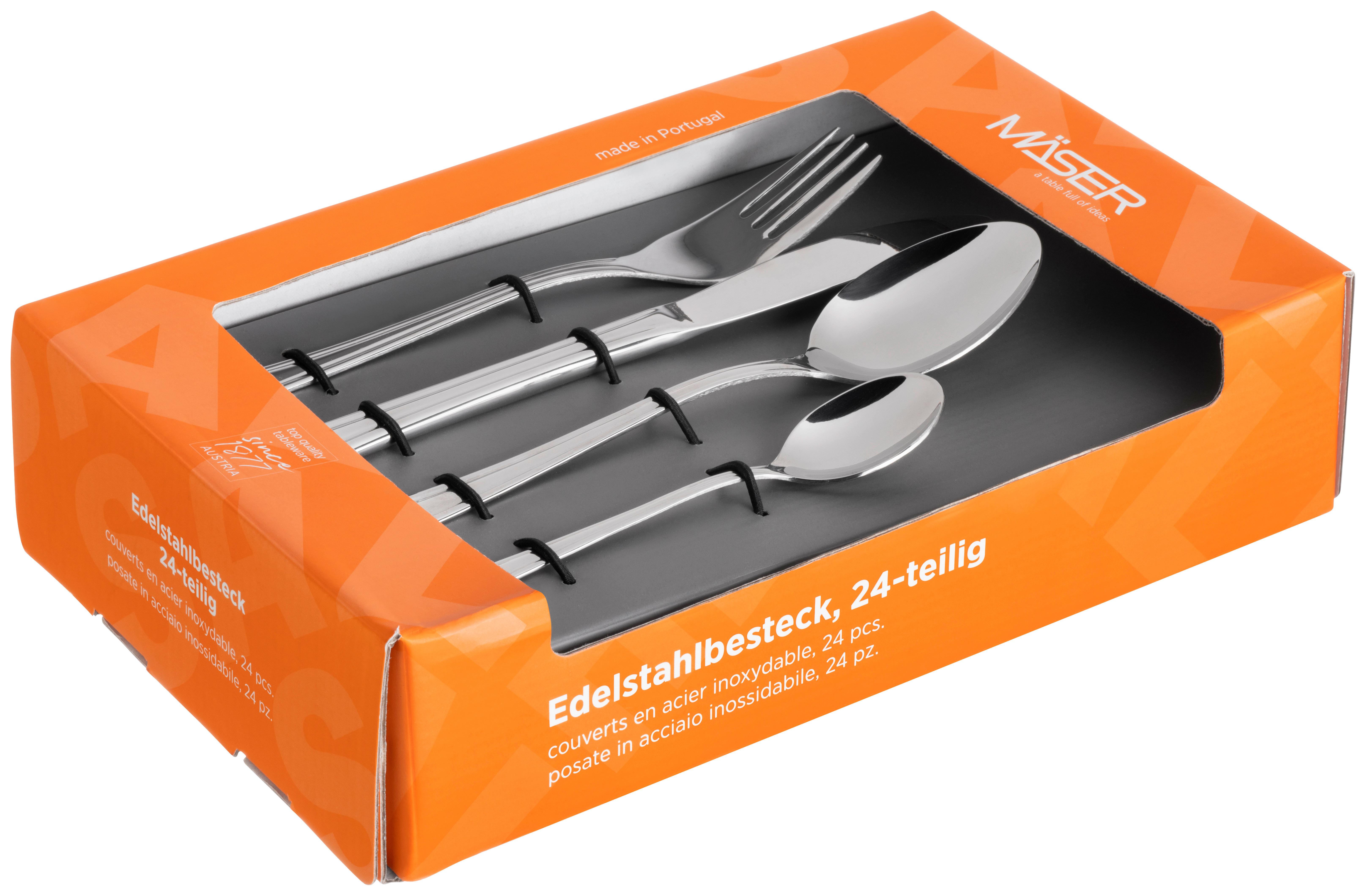 Besteckset Cindy Silberfarben, 24-teilig - Silberfarben, Trend, Metall - Mäser